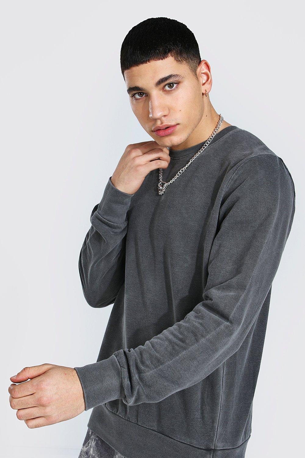 Mens grey outlet crewneck