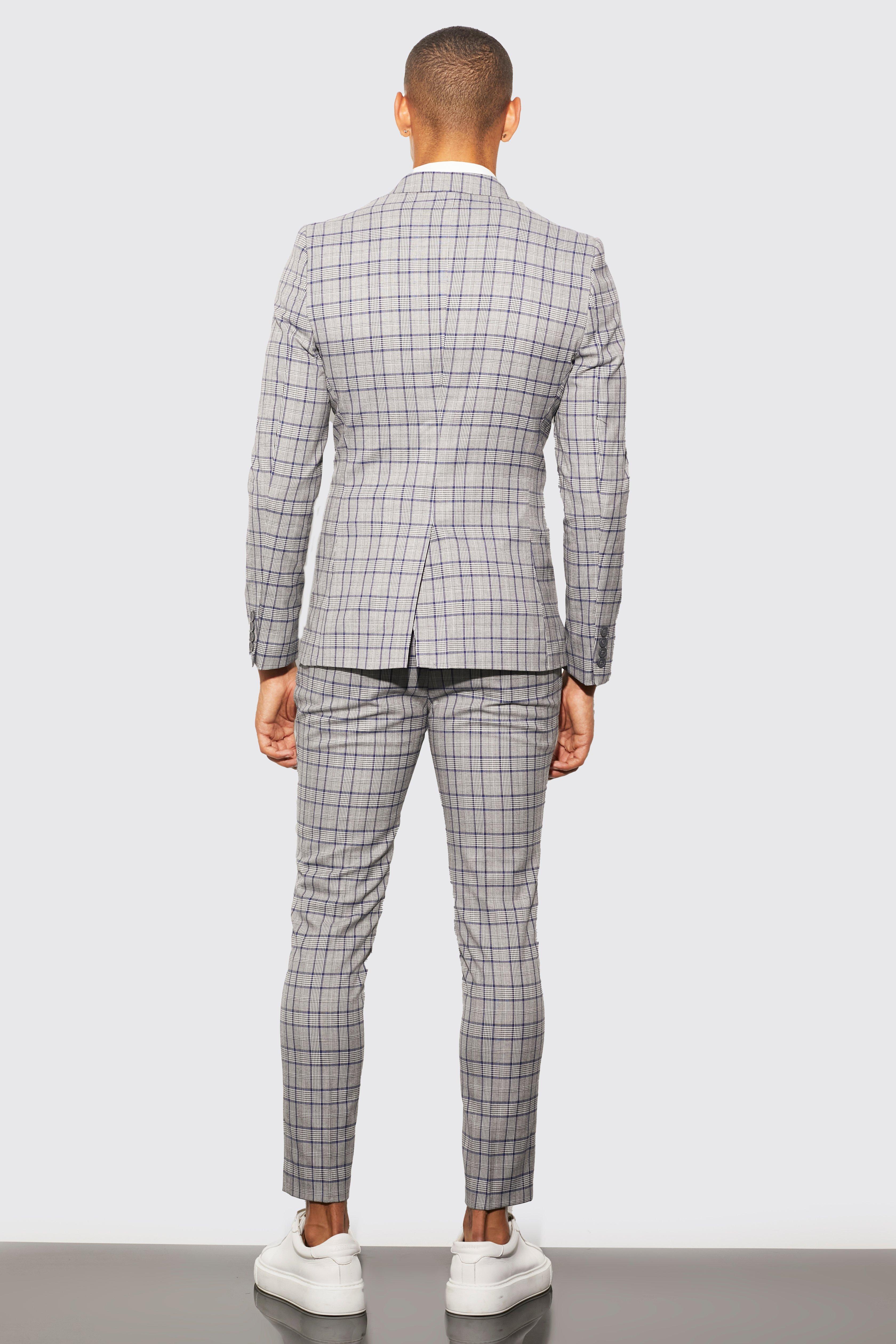 Grey checkered suit on sale pants