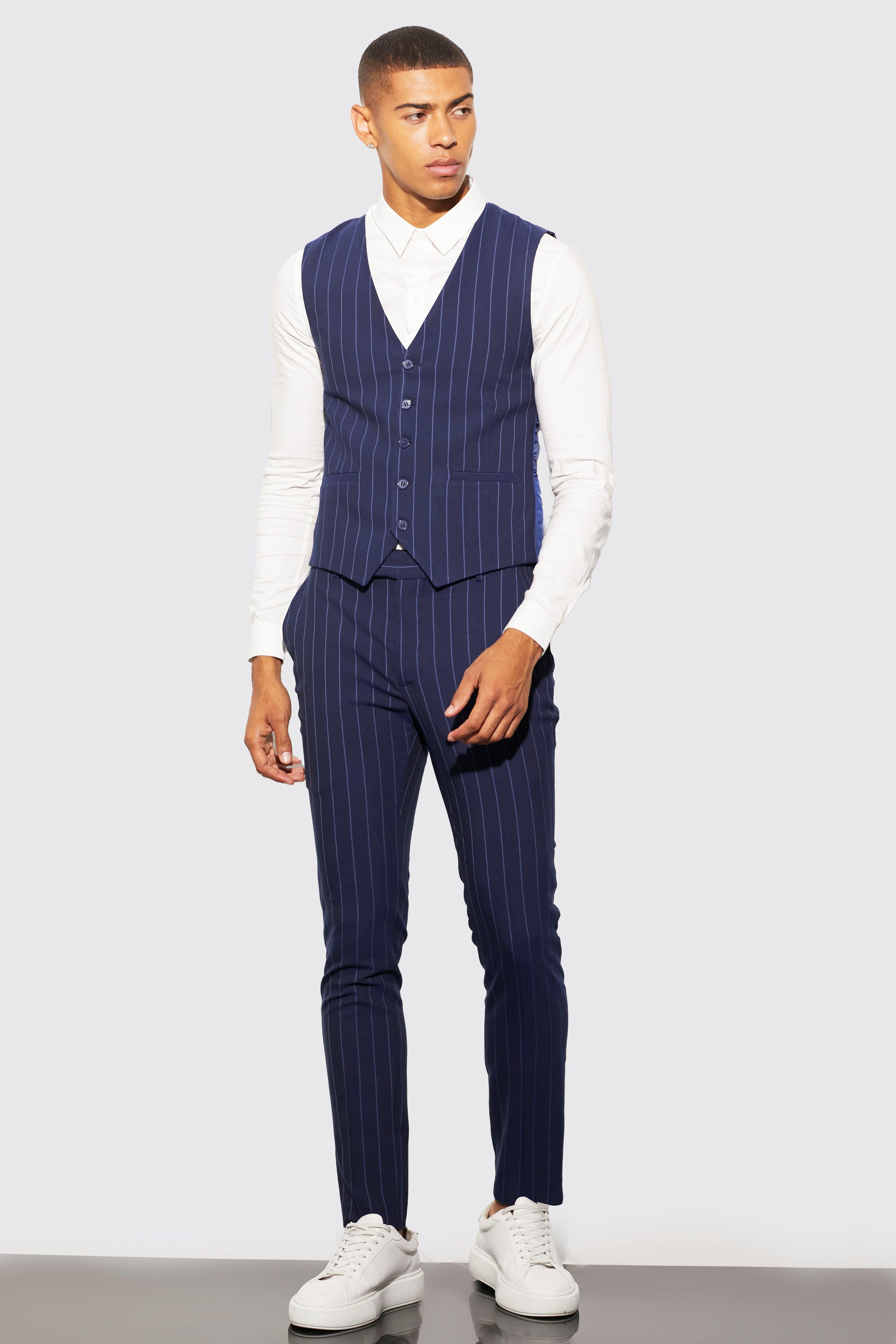 Mens sale pinstripe waistcoat