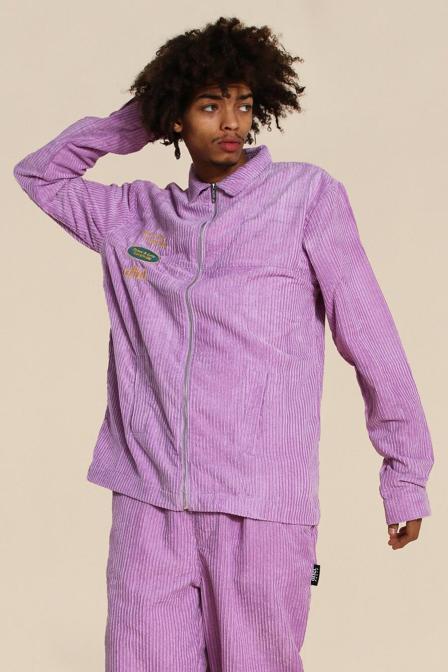 Purple Oversized Corduroy Official Tussenjas image number 1