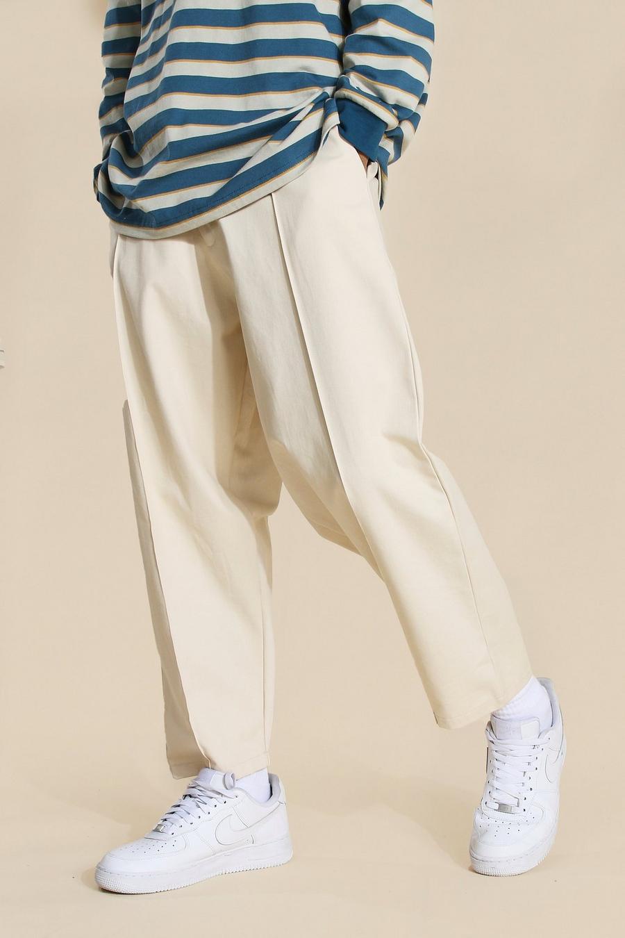 Ecru blanco Fixed Waist Skate Fit Cropped Chino Trouser image number 1