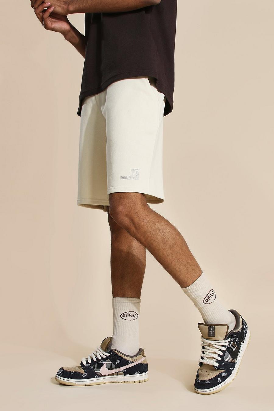 Stone Oversized Official Waistband Jersey Shorts image number 1