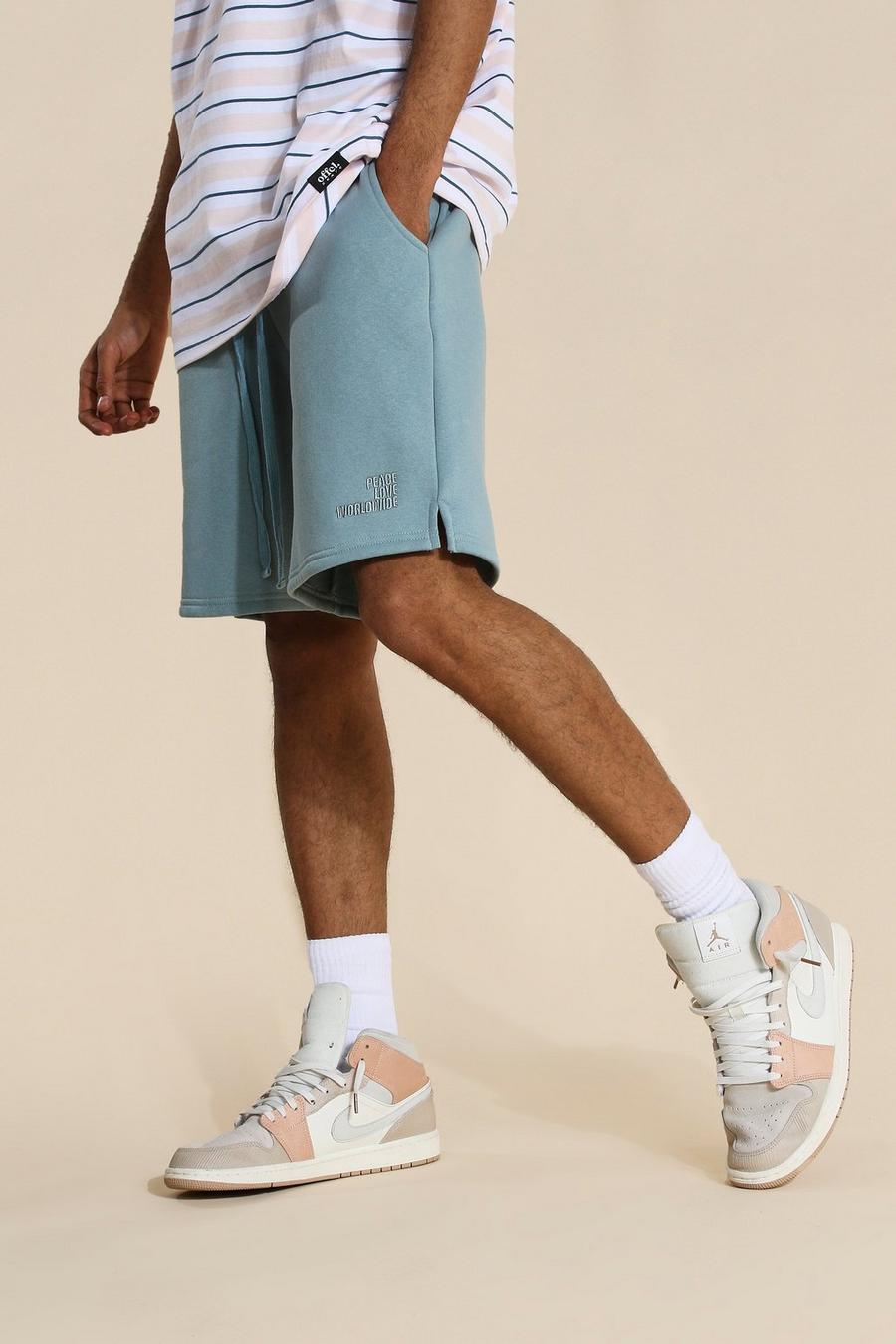 Blue Oversized Official Waistband Jersey Shorts image number 1