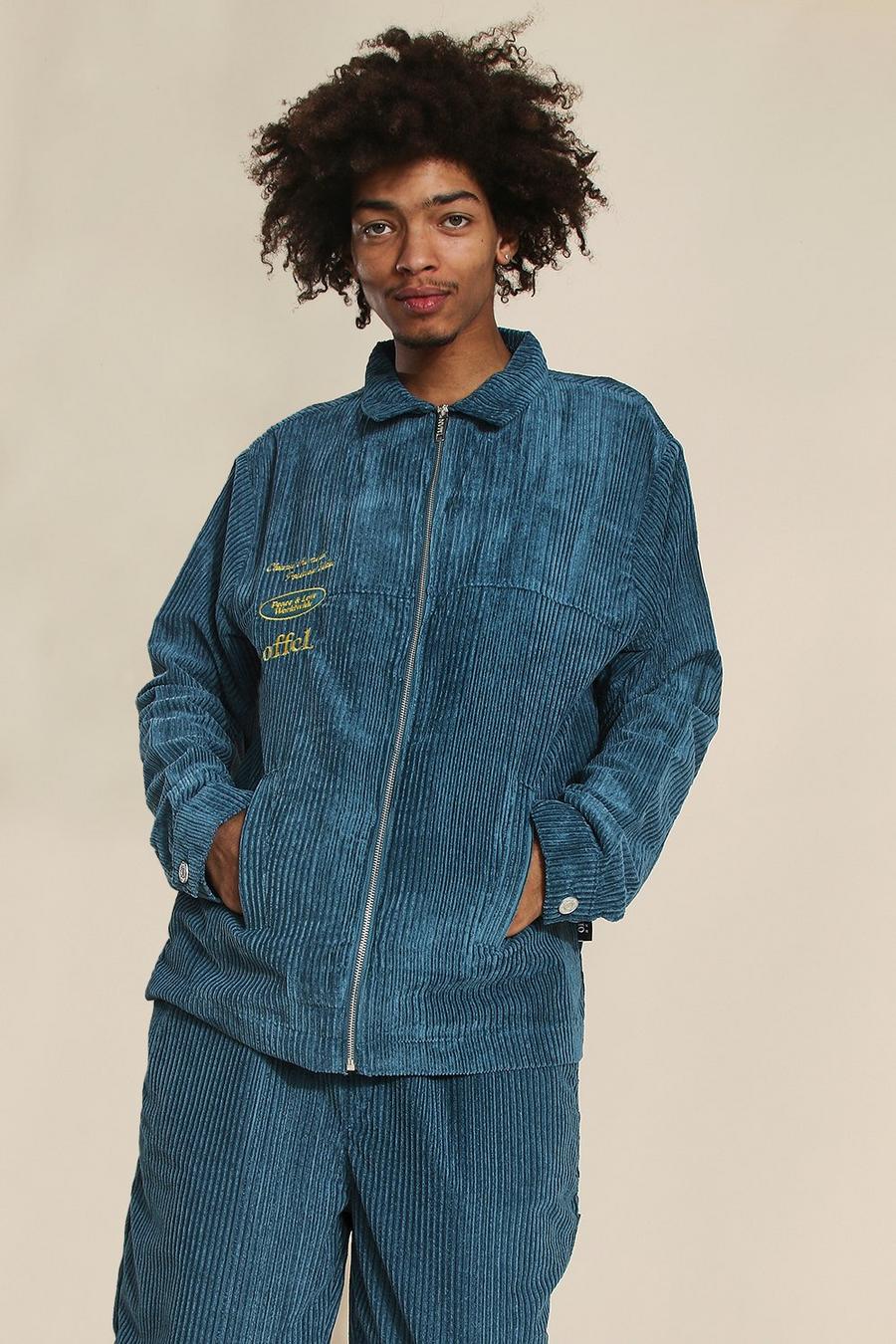 Green Oversized Official Cord Shacket image number 1