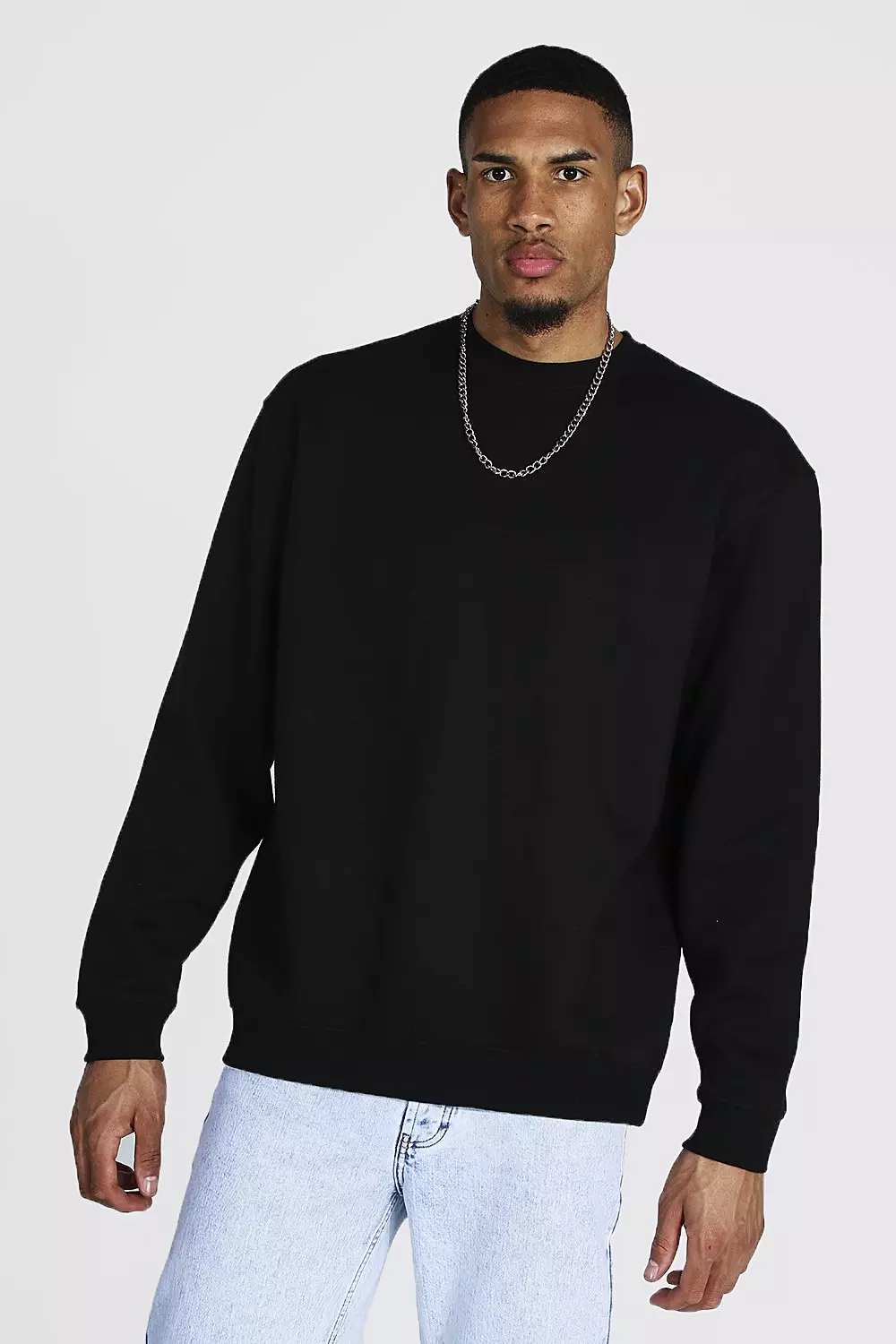 Oversized black 2025 sweater men