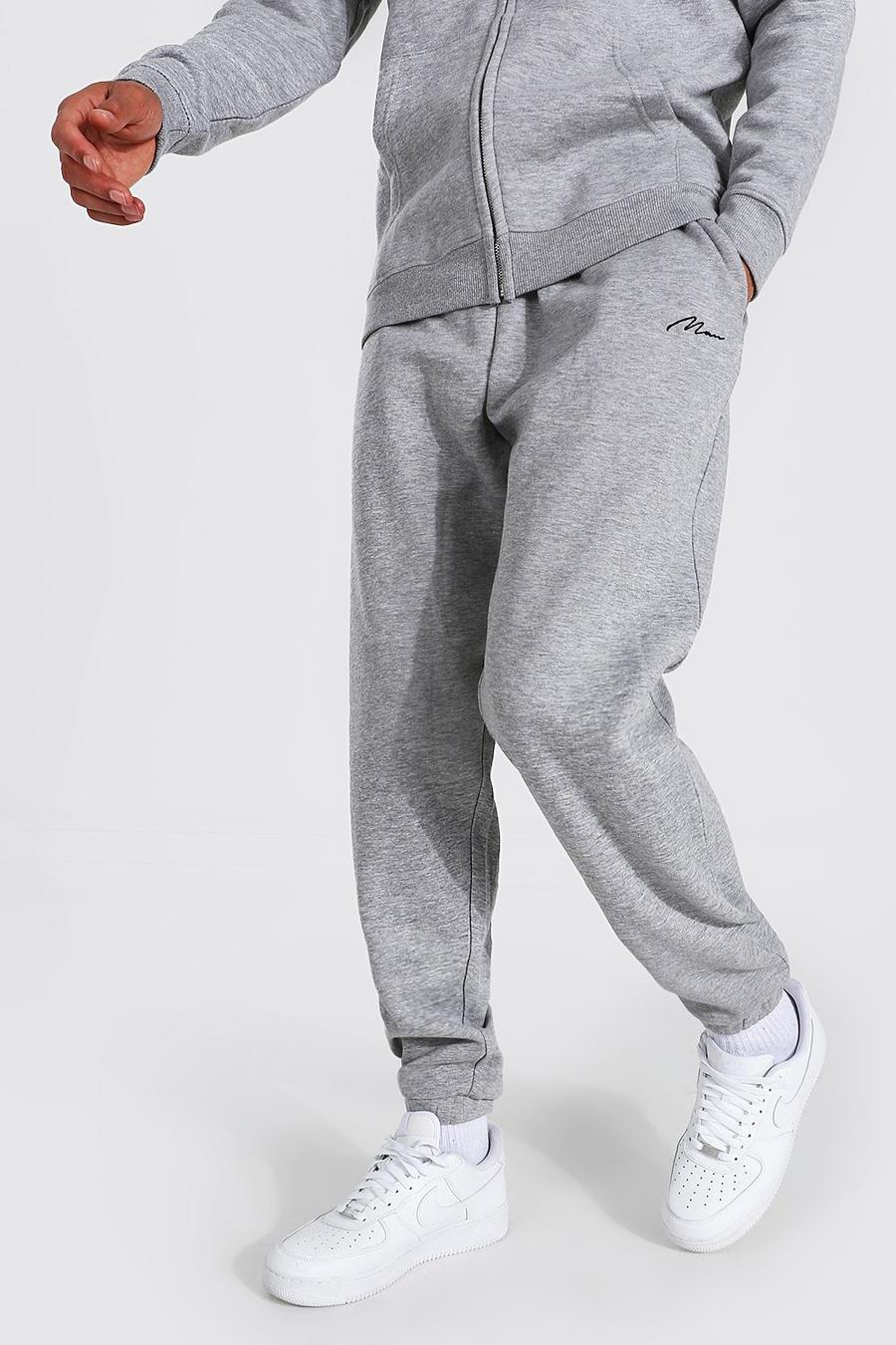 Grey marl Tall Recycled Man Script Loose Fit Track Pant image number 1
