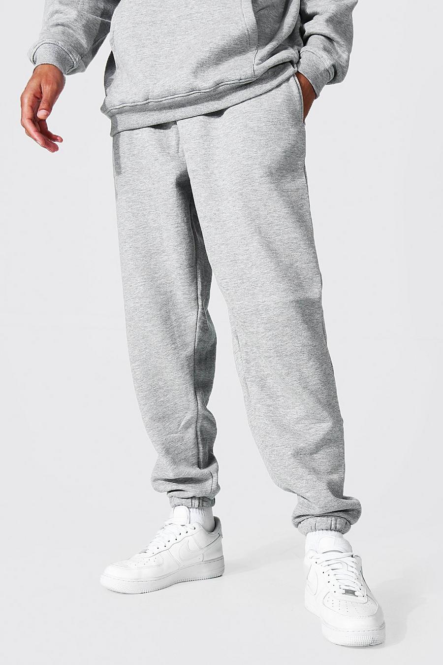 RELAXED FIT JOGGER PANTS - Gray marl