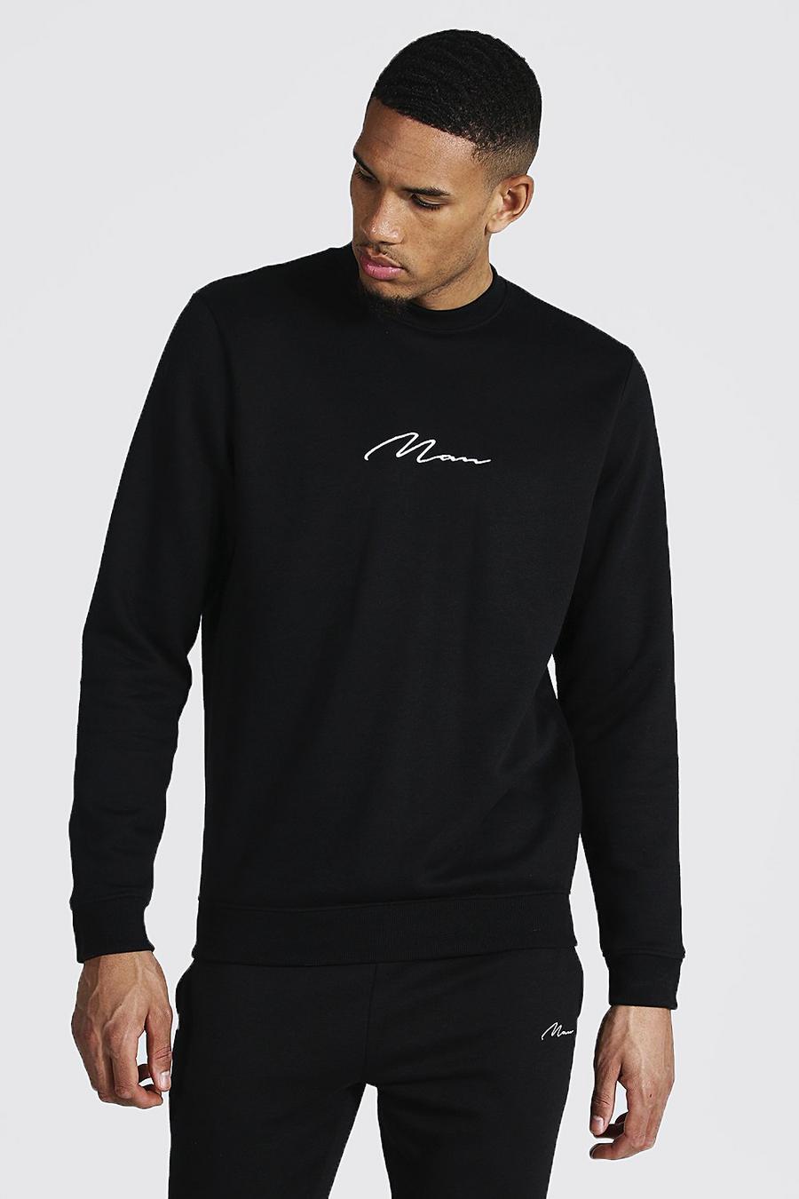 Black Tall - Man Script Sweatshirt  image number 1