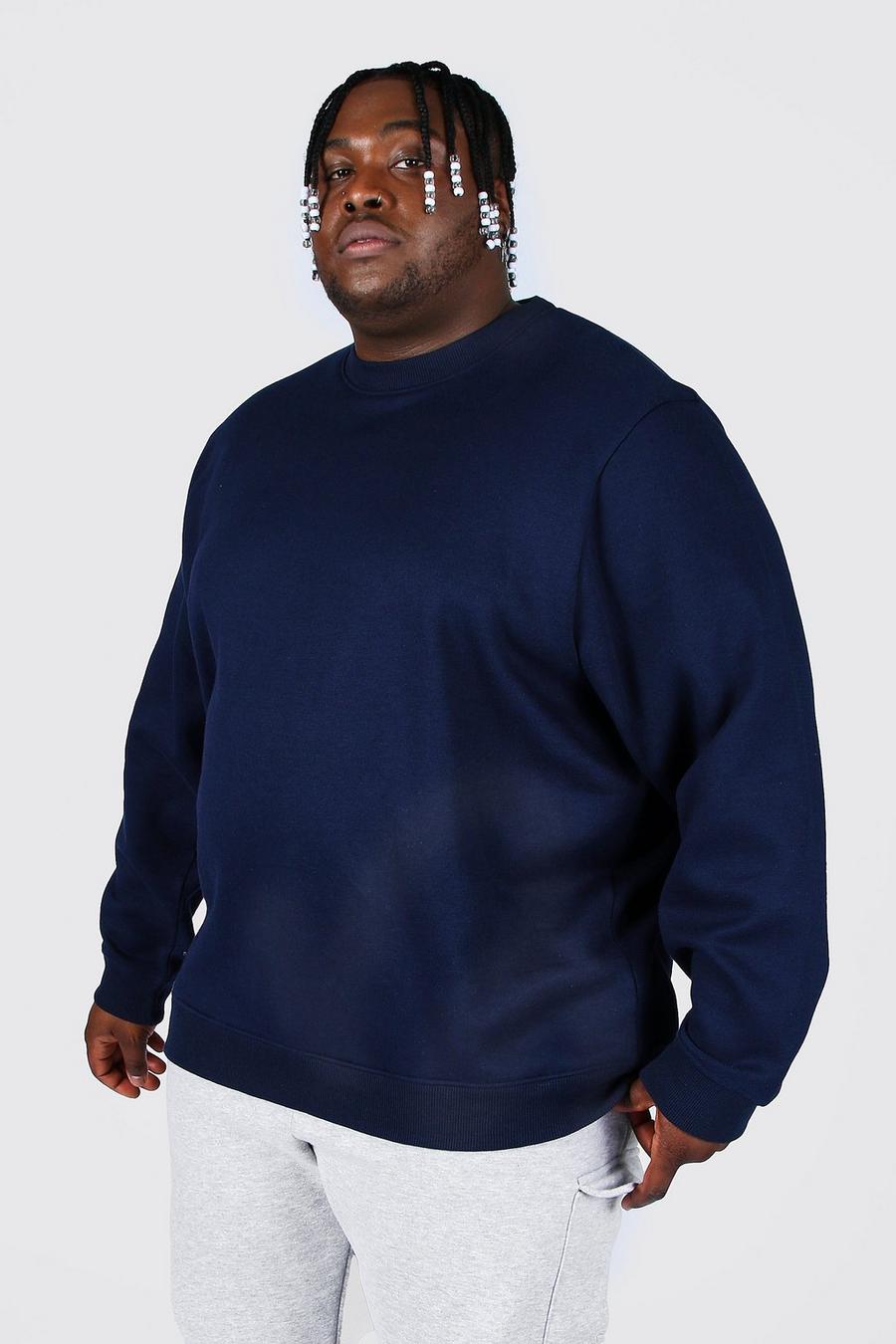 Navy marineblau Plus Recycled Regular Fit Sweater image number 1