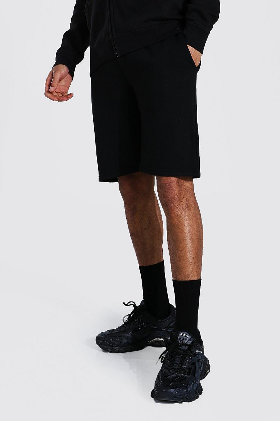 Black Tall Recycled Regular Fit Jersey Short image number 1