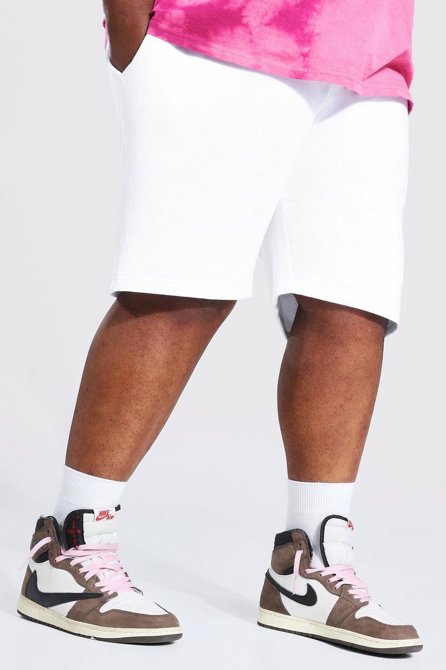 White Plus Regular Fit Jersey Shorts image number 1