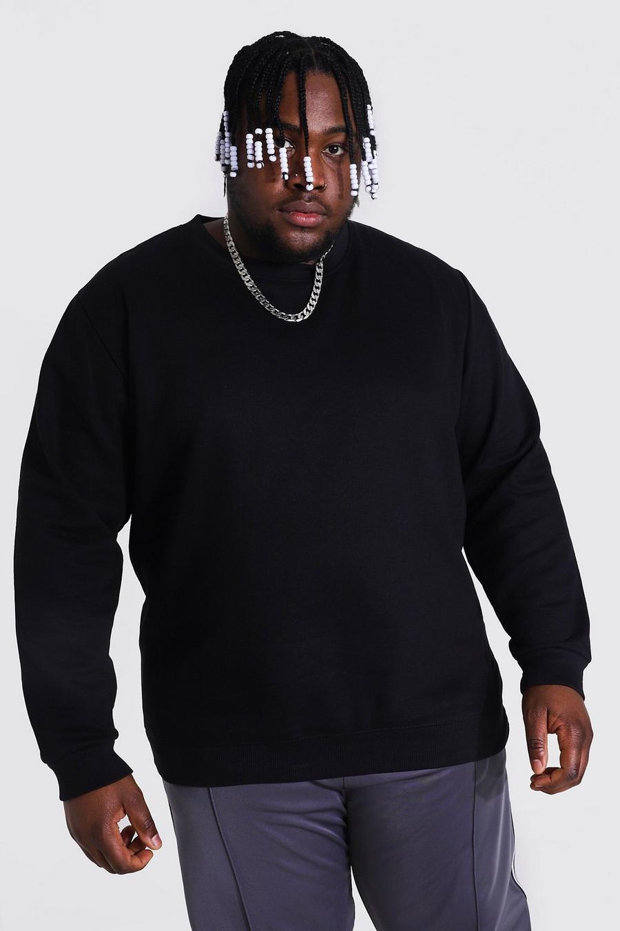 Black Plus Size Basic Sweatshirt image number 1