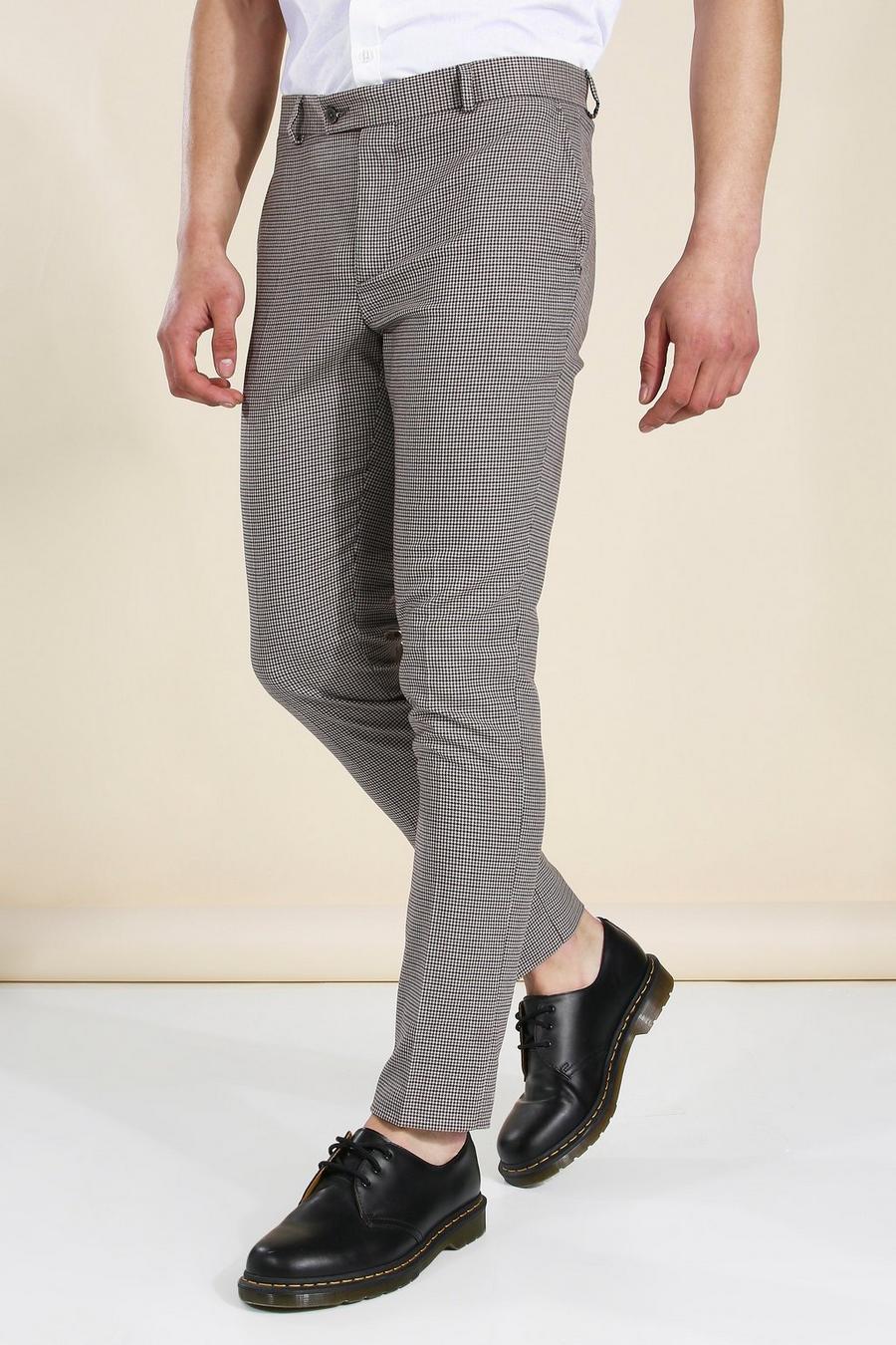 Brown Skinny Dogtooth Trouser image number 1