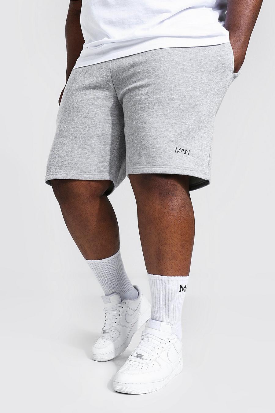 Grey marl Plus Jersey Regular Fit Man Dash Shorts image number 1