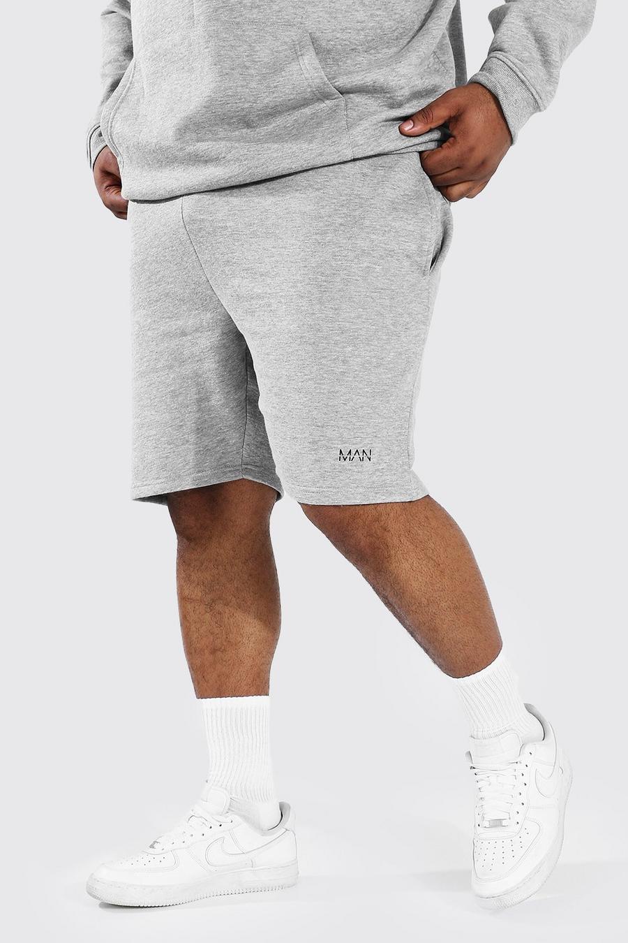 Grey marl Plus Jersey Slim Fit Man Dash Shorts image number 1