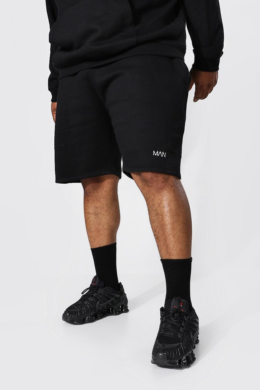 Pantaloncini Plus Size Man Dash in Jersey riciclato, Black nero