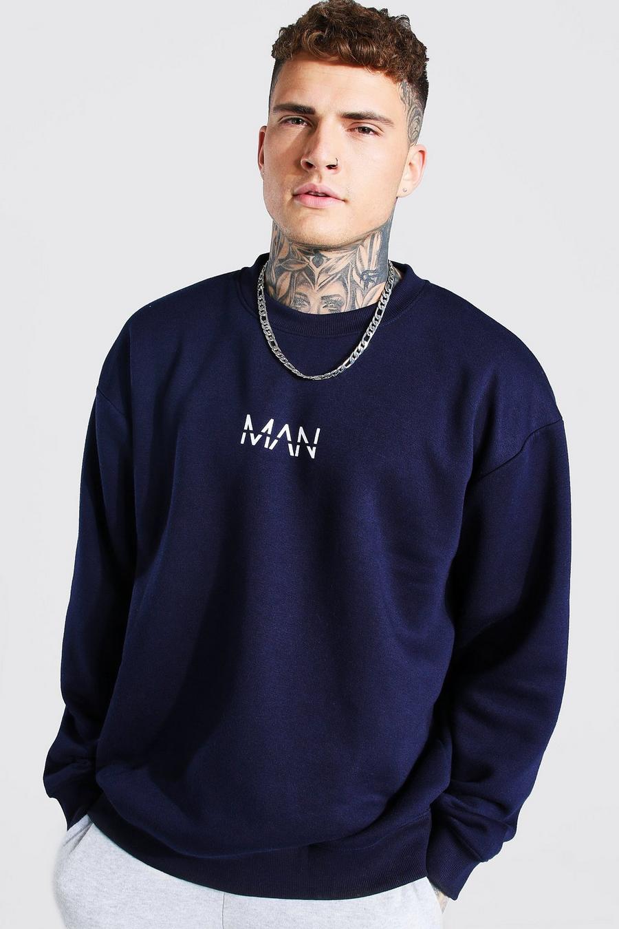 Original MAN Oversized Sweatshirt, Marineblau image number 1