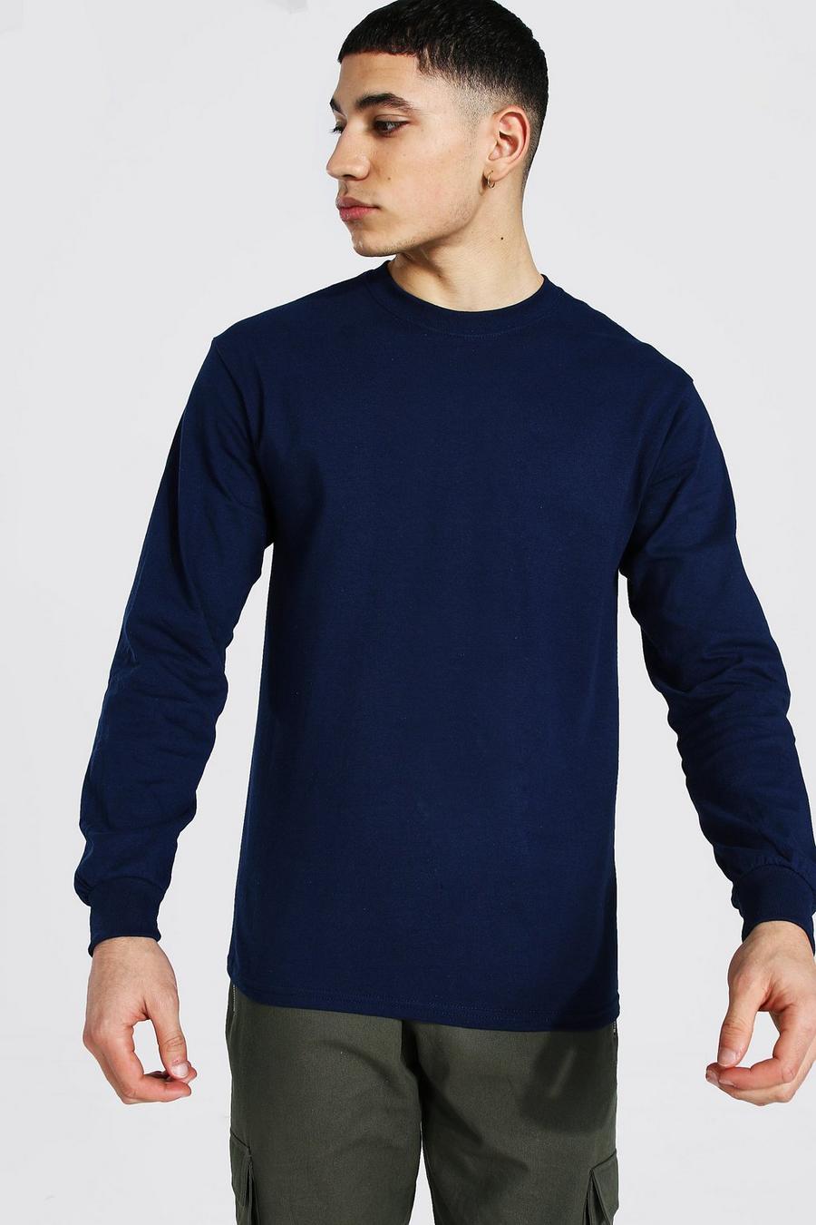 Camiseta de manga larga, Azul marino image number 1