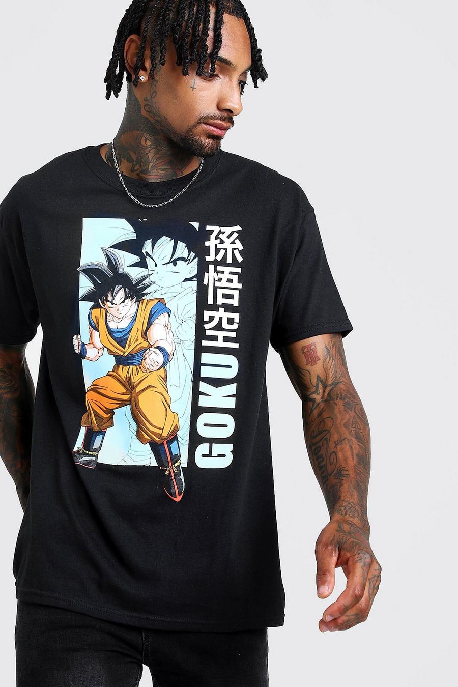 Black Oversize t-shirt med Dragon Ball Z-tryck image number 1