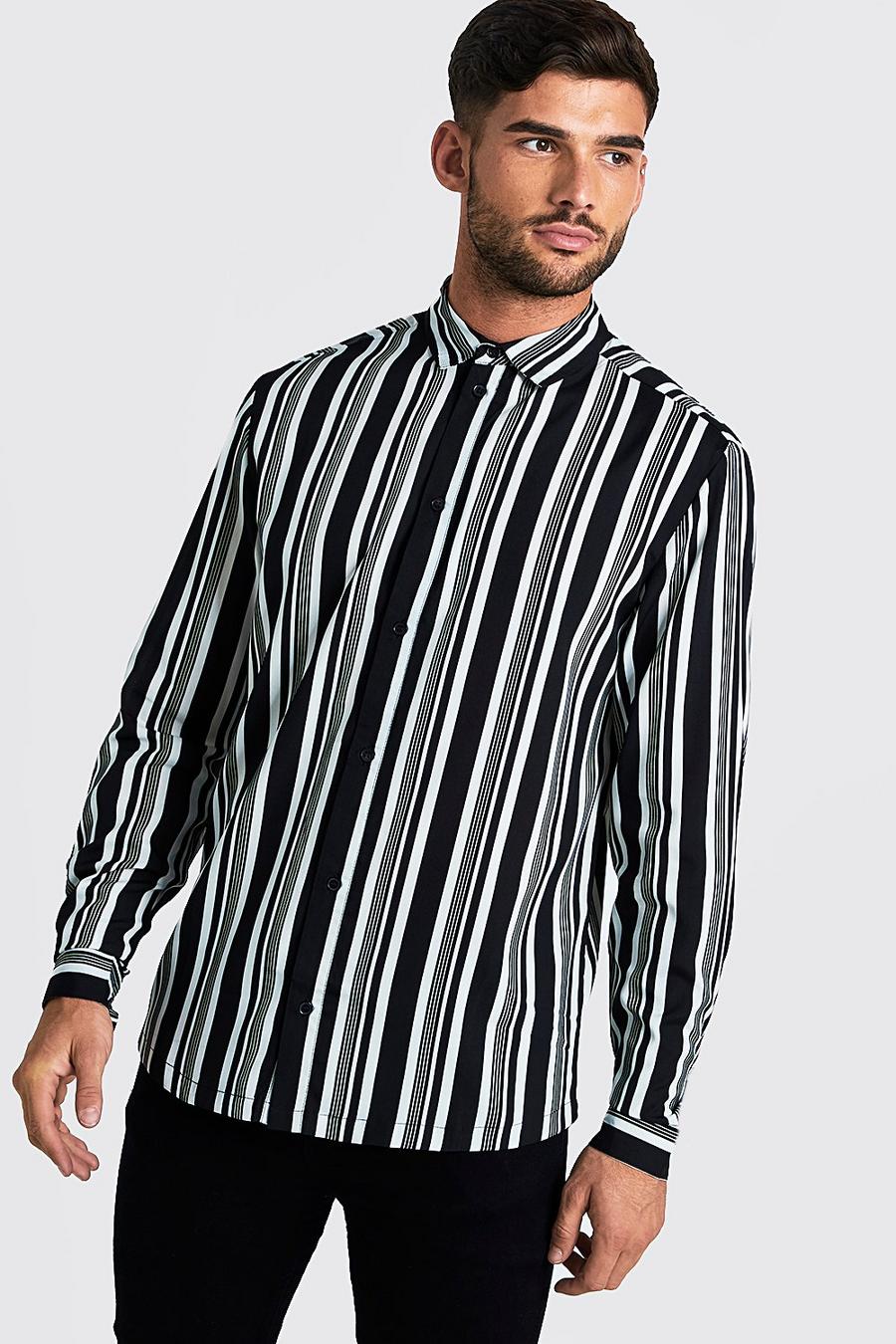 Black & White Long Sleeve Stripe Shirt image number 1