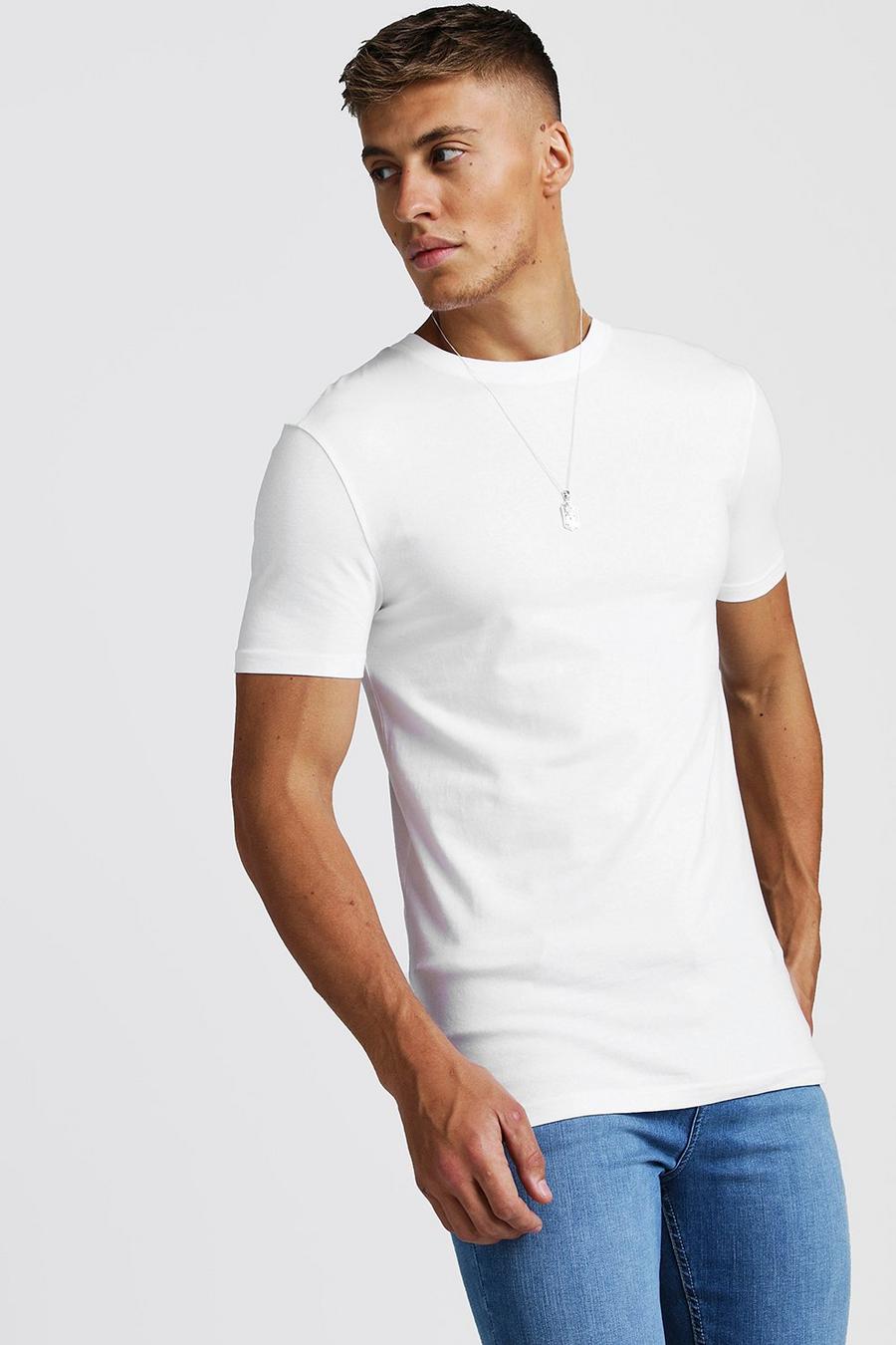 T-shirt ajusté ras du cou, Blanc image number 1