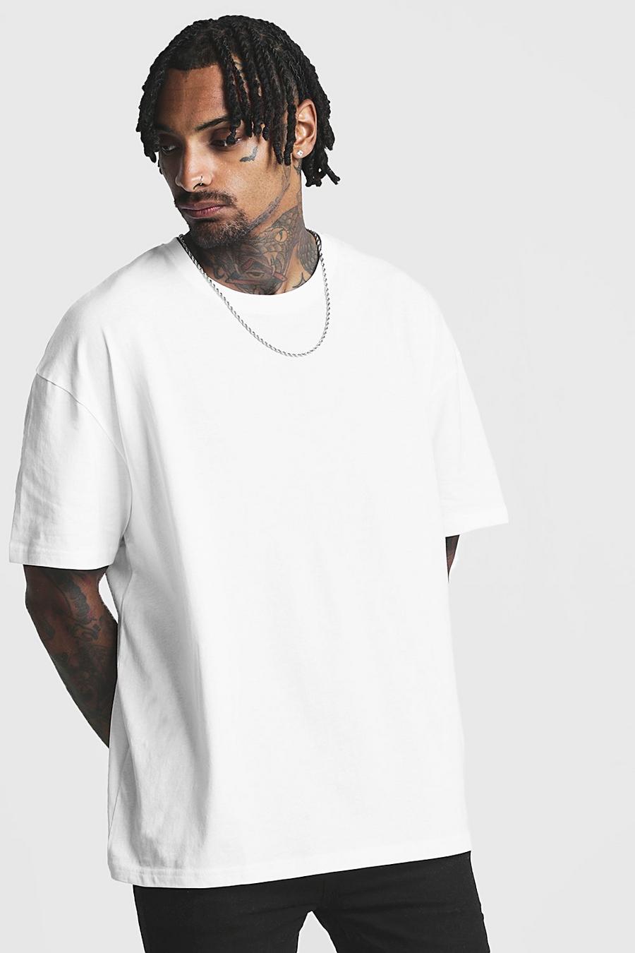Übergroßes T-Shirt mit Rundhalsausschnitt, Weiß image number 1