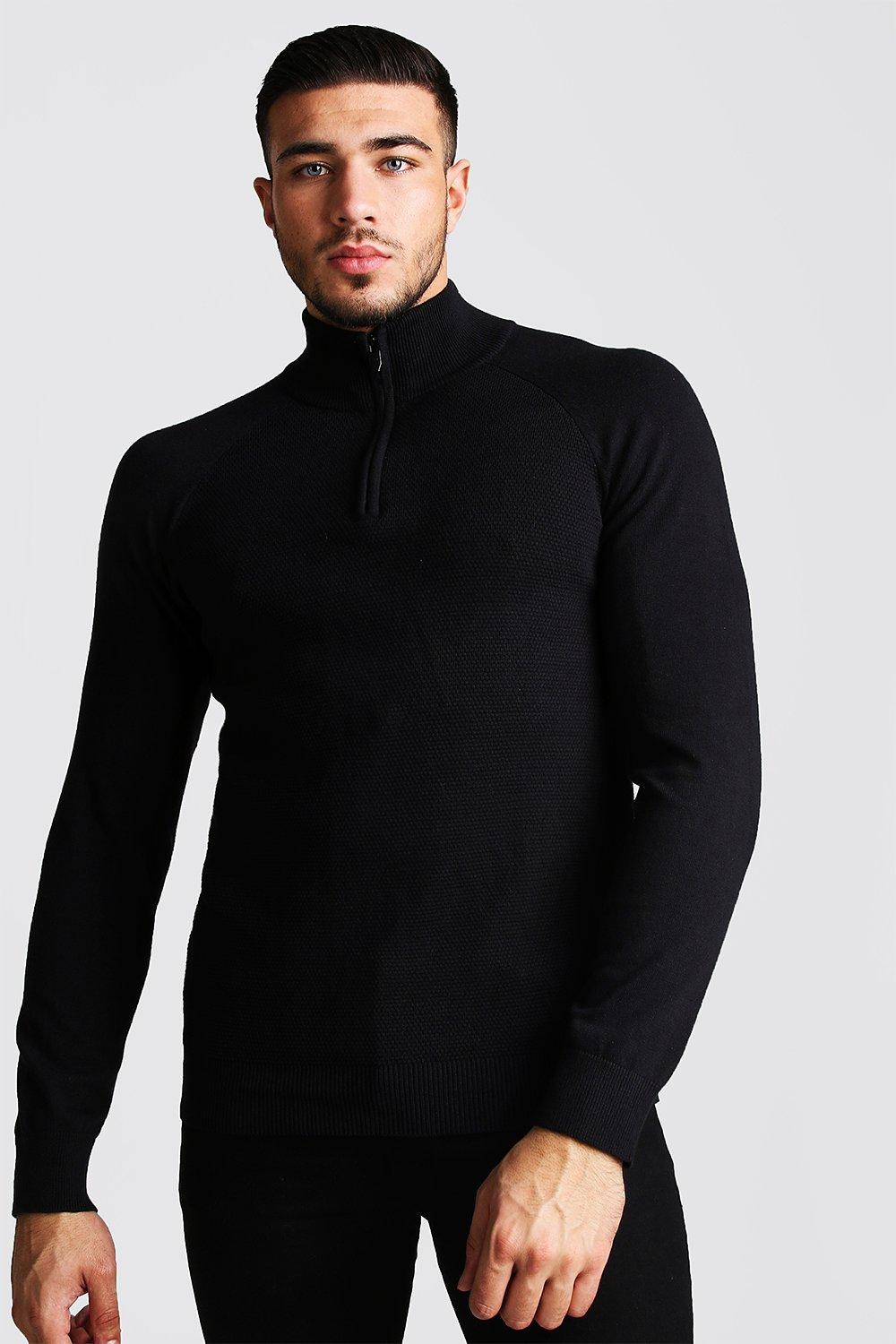 half zip black jumper