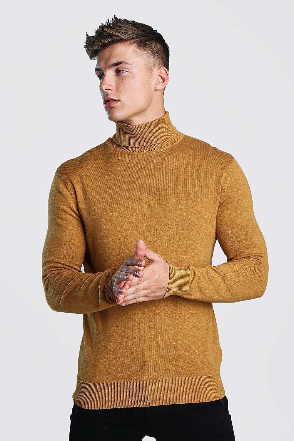 camel polo neck jumper