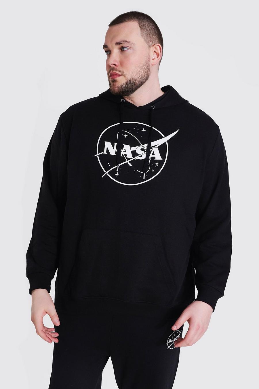 Plus Size Lizenzierter Hoodie mit NASA-Logo, Schwarz image number 1