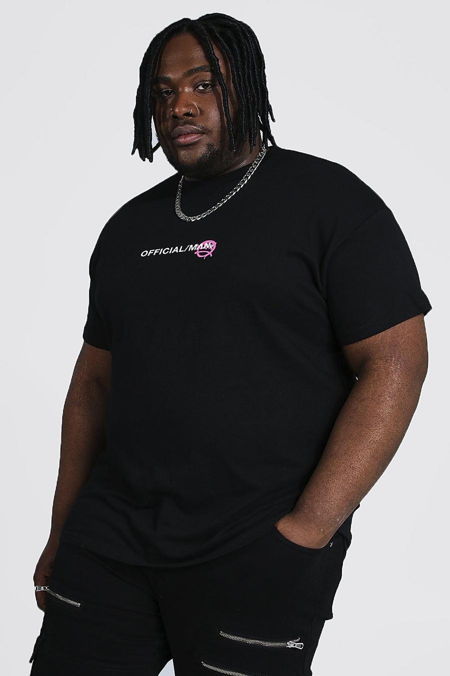 Black Plus Size Graffiti Front And Back Print T-shi image number 1