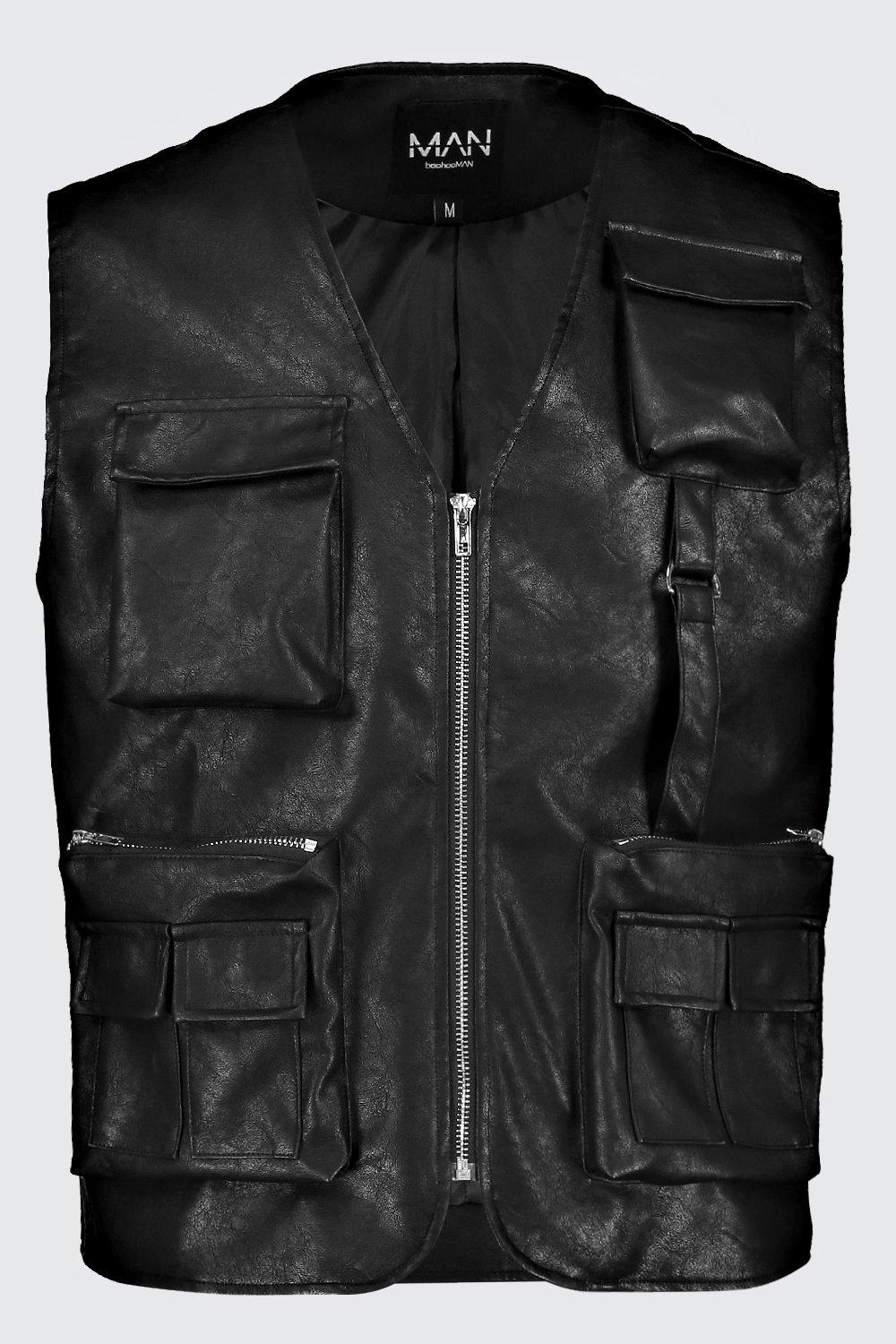 Faux leather outlet vest mens