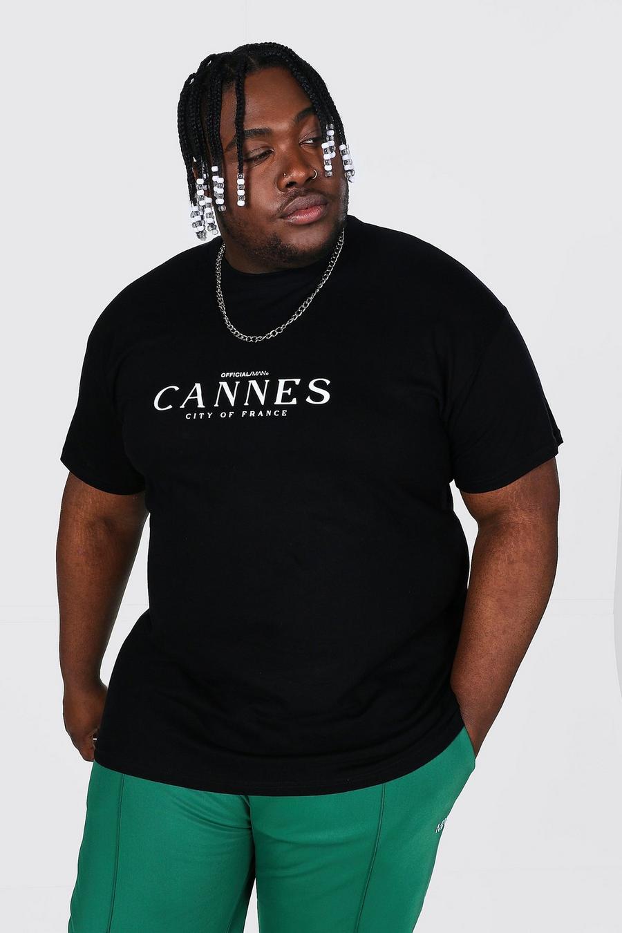Black Plus Size Cannes City Print T-shirt image number 1