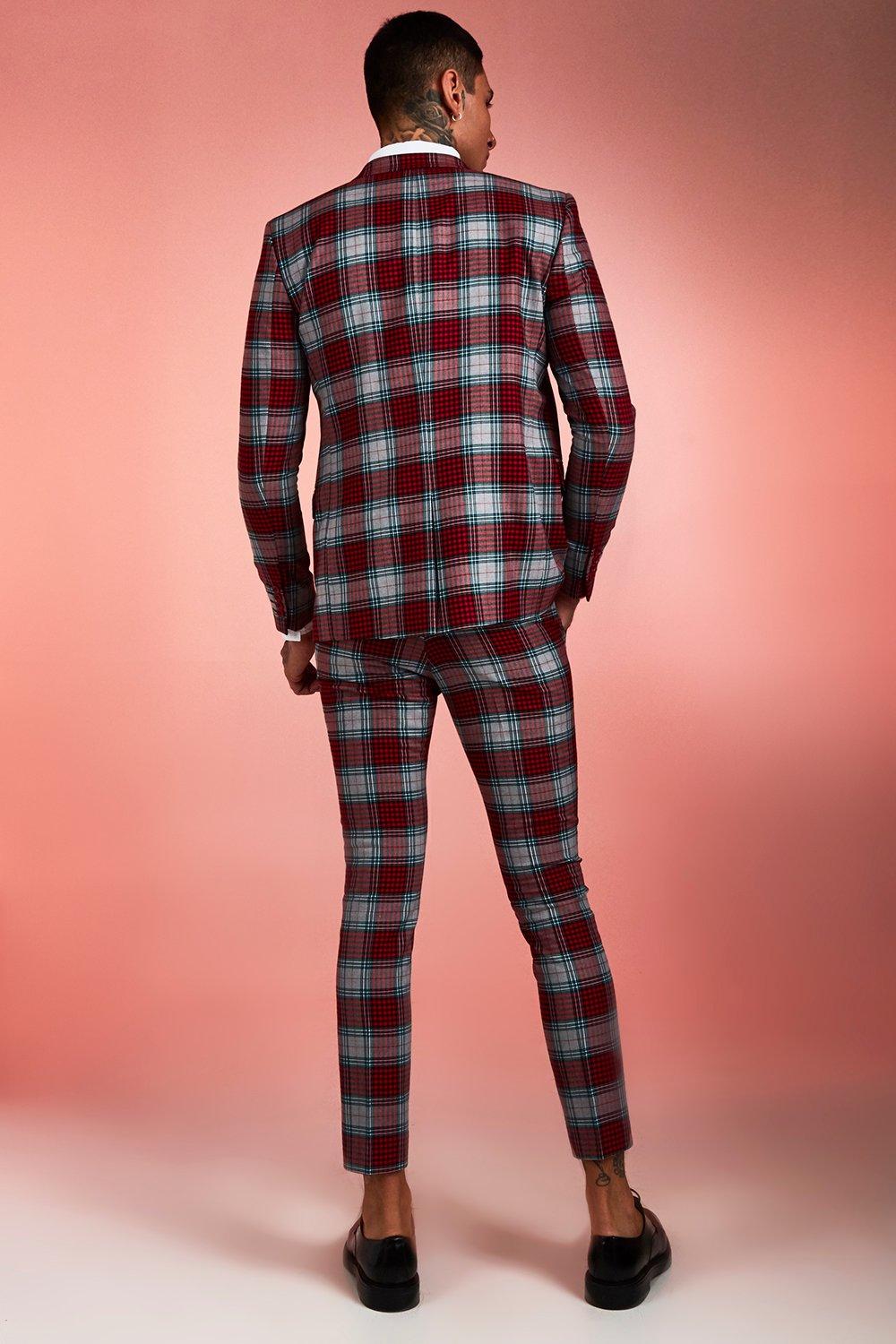 christmas plaid suit jacket