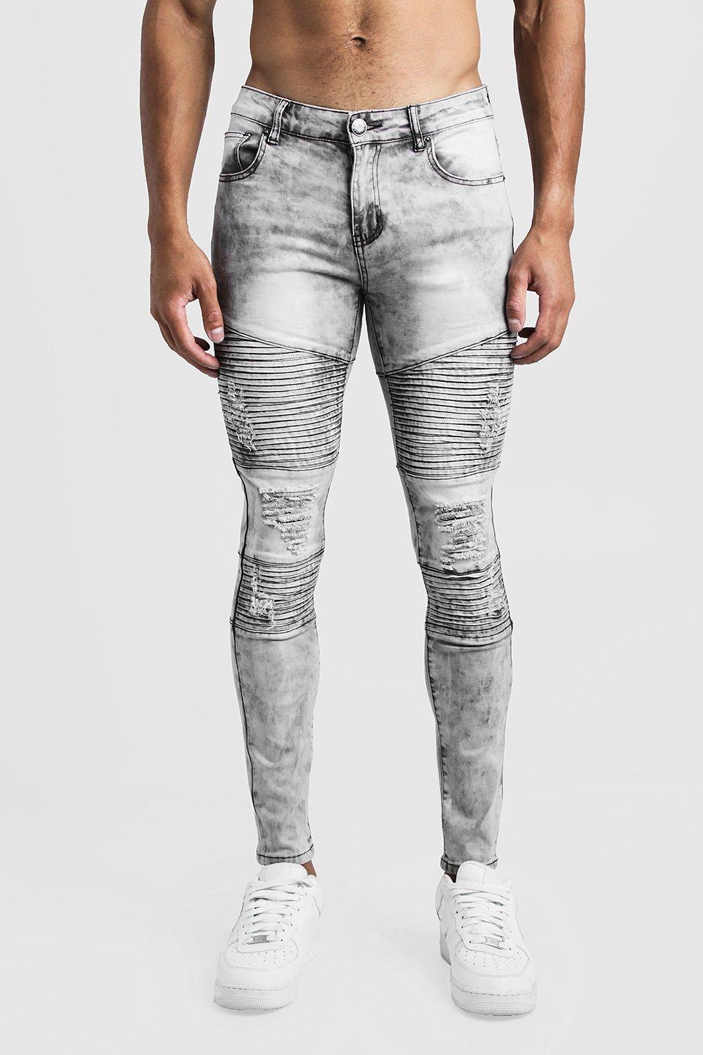 acid wash mens skinny jeans