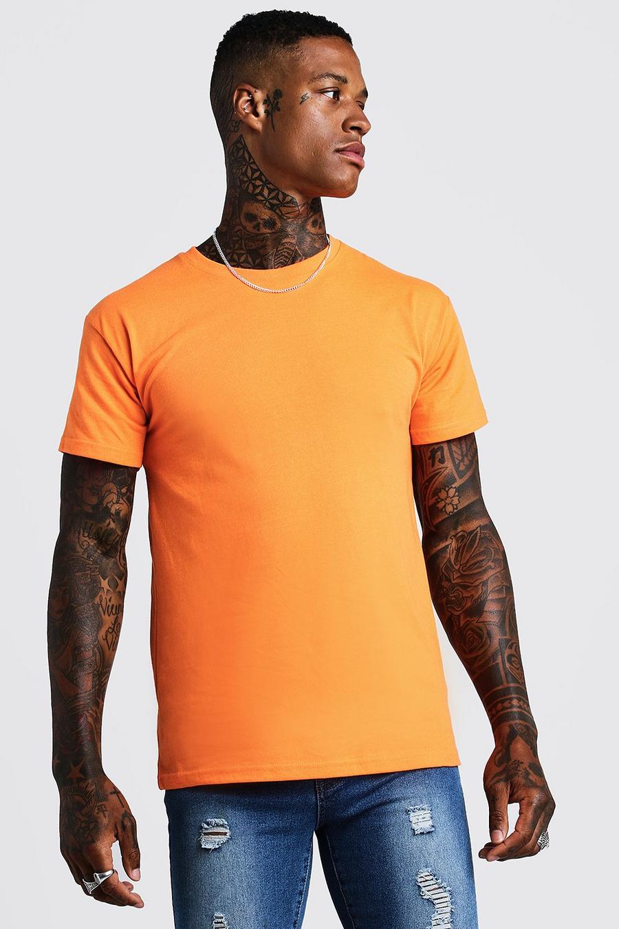 Neon-orange Figurnära neonorange t-shirt image number 1