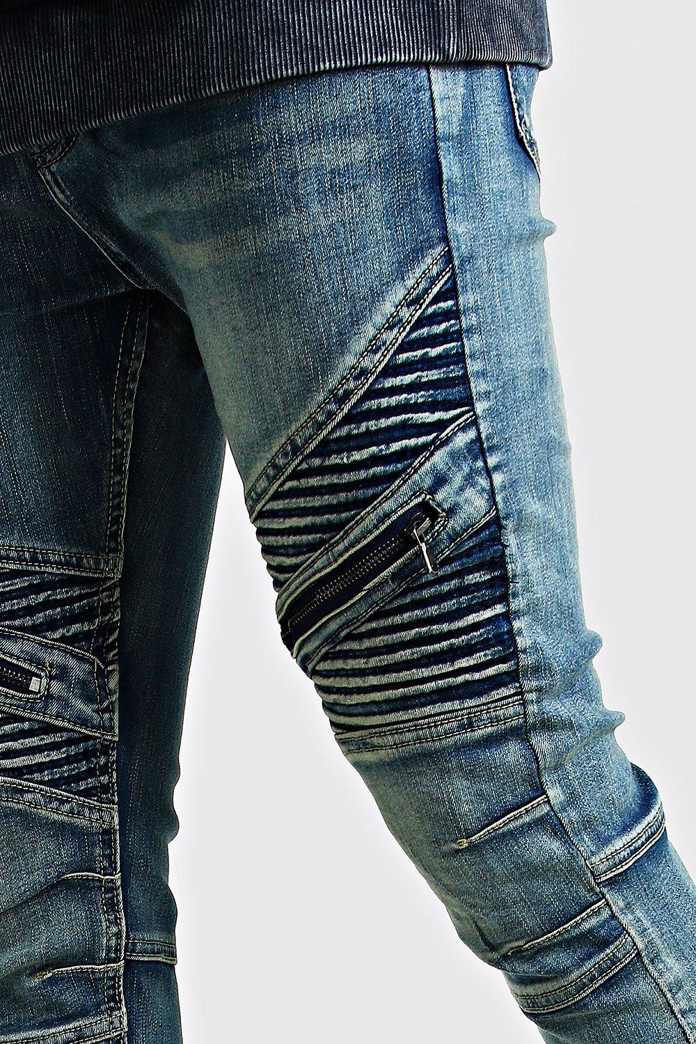 skinny biker jeans with zippers