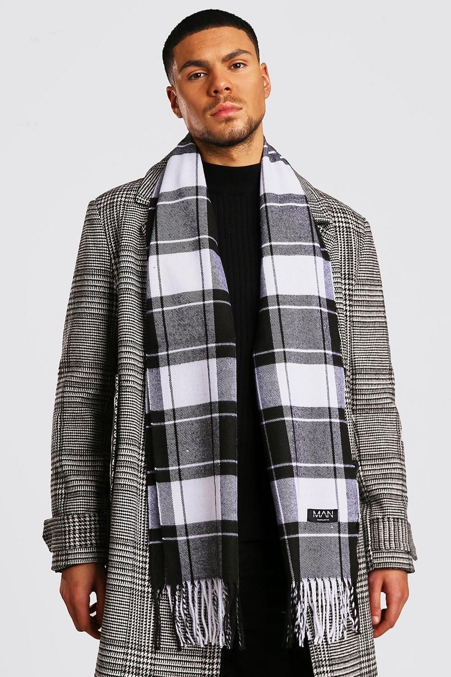 Black Large Check Mono Scarf image number 1