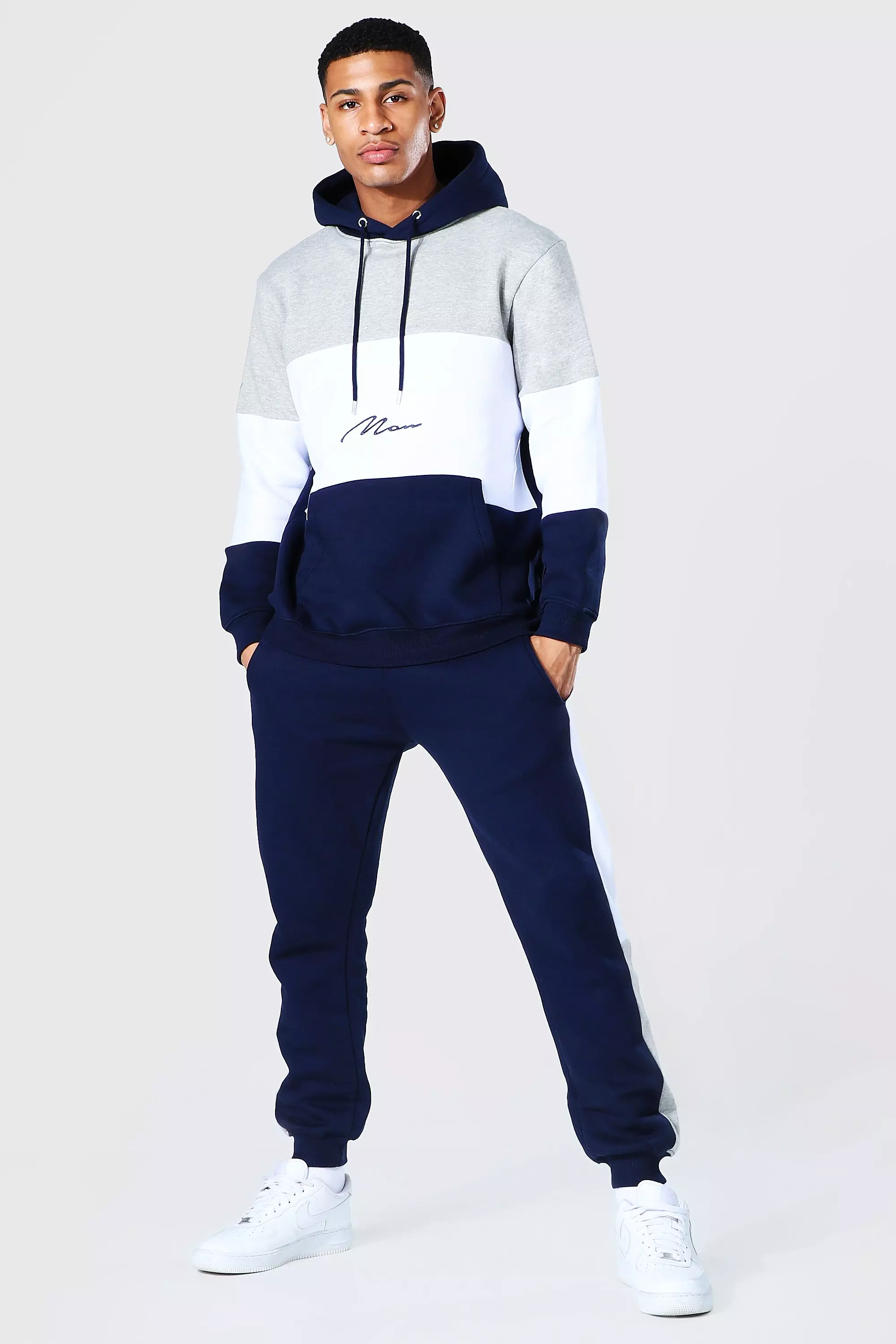 Multi Man Signature Colour Block Hooded Tracksuit alternative image