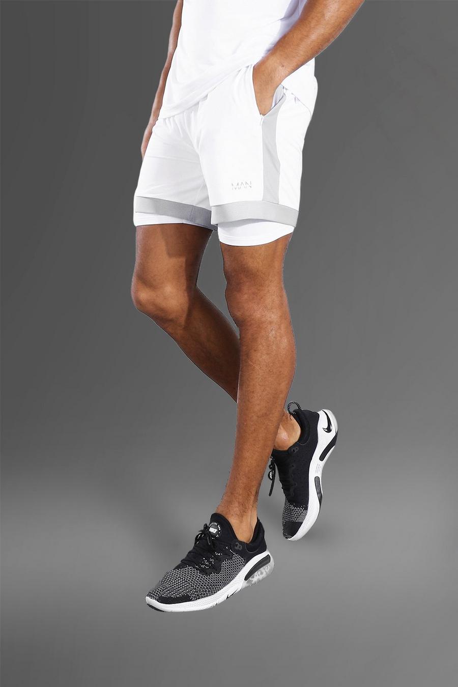 Short à poches zippées 2 en 1 - MAN Active, White image number 1