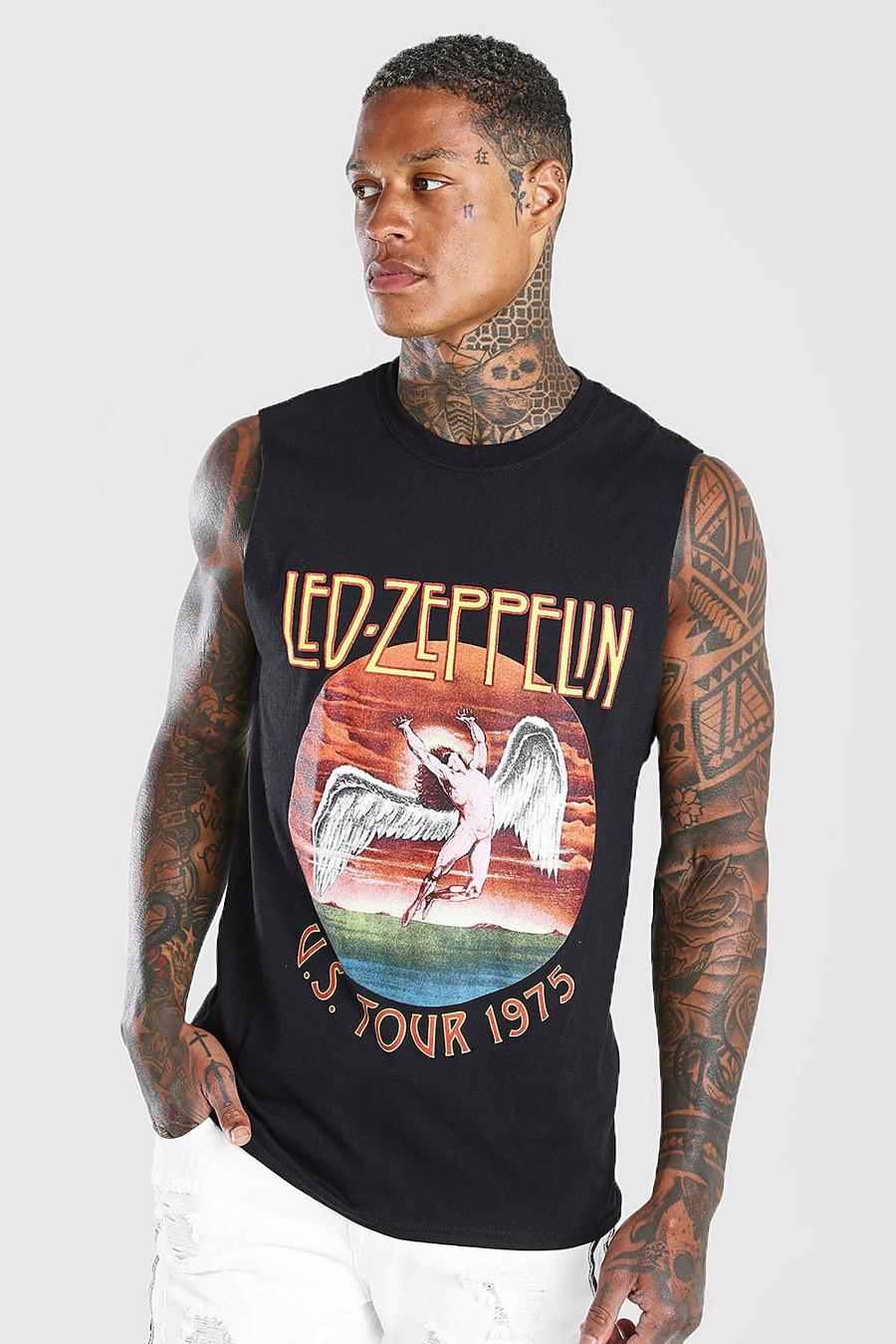 Camiseta de tirantes con sisa caída con licencia Led Zepplin , Negro image number 1