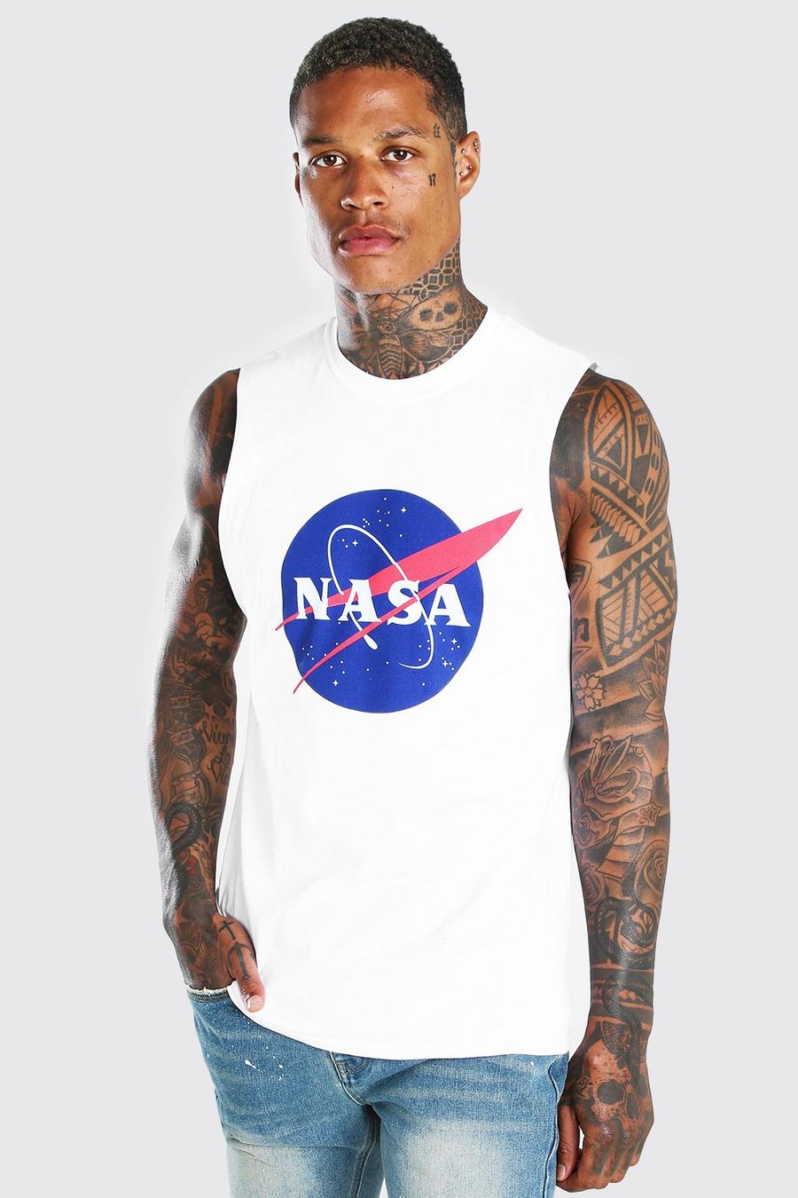 Camiseta de tirantes con sisa caída Licencia  NASA, Blanco image number 1