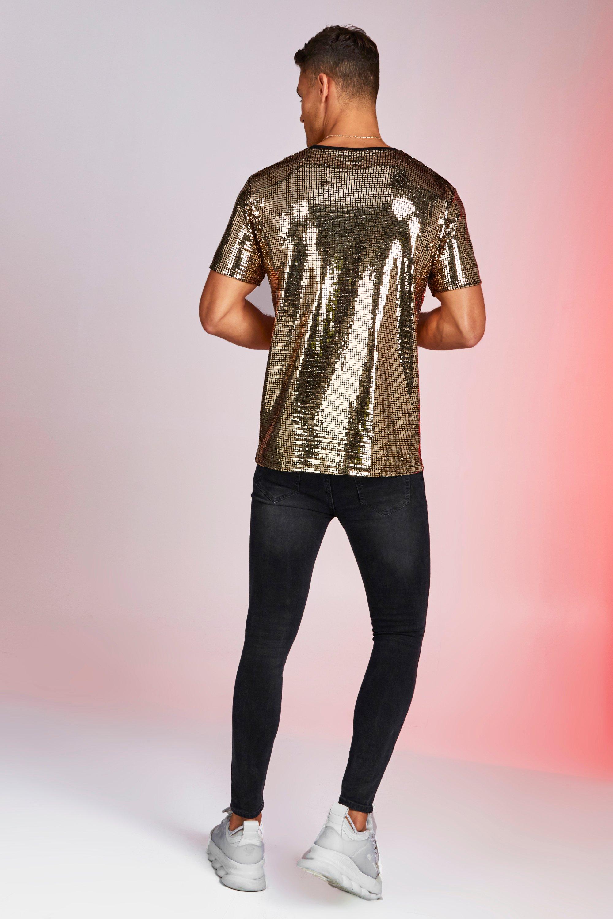 T shirt outlet sequin homme