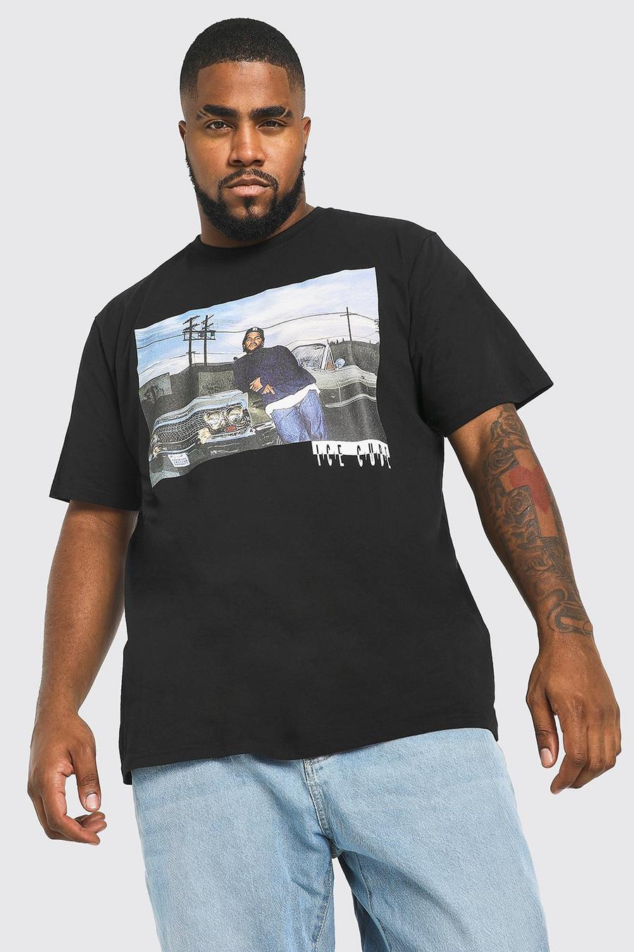 שחור black טישרט Ice Cube ממותג לגברים גדולים וגבוהים
