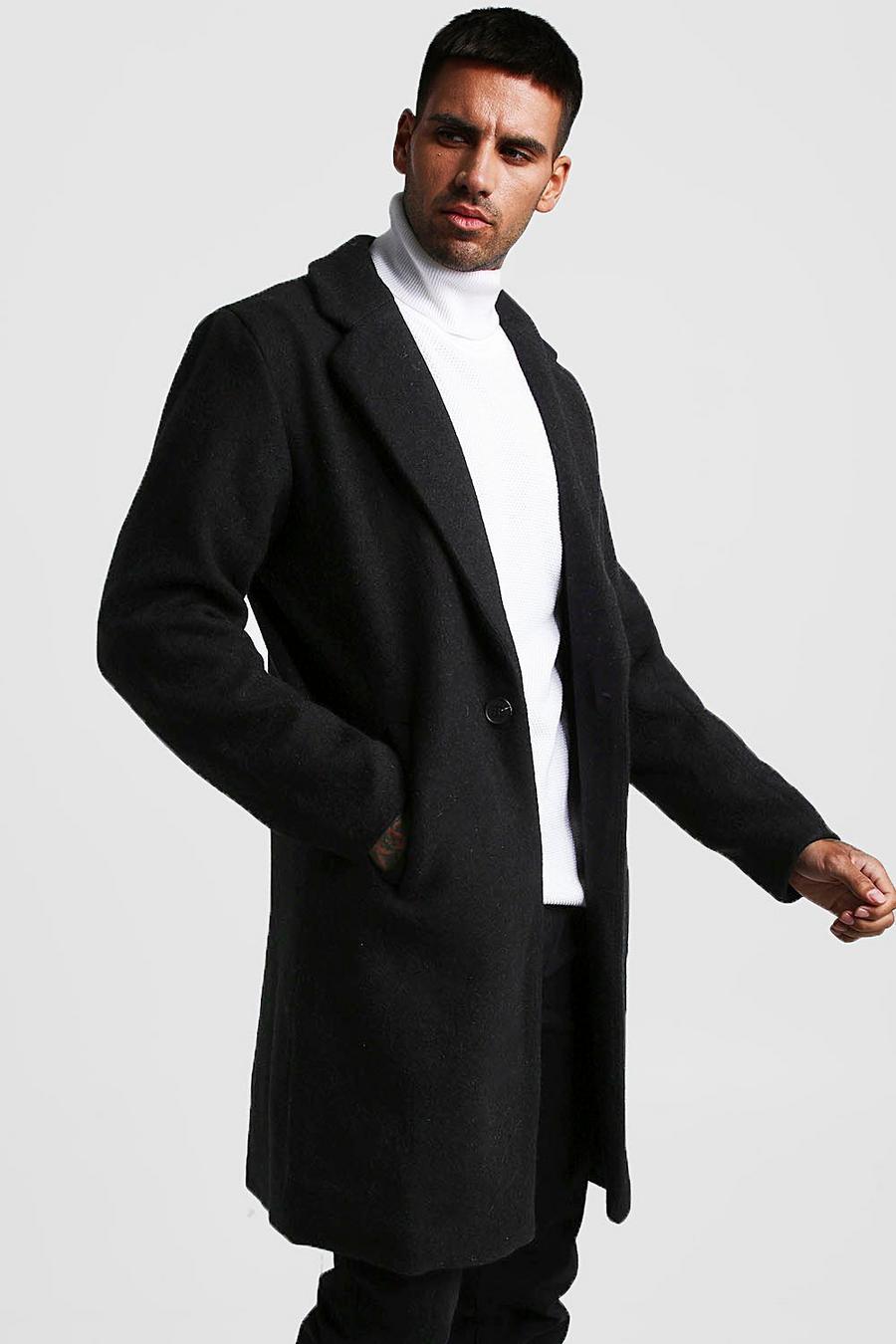Abrigo estilo lana, Negro image number 1
