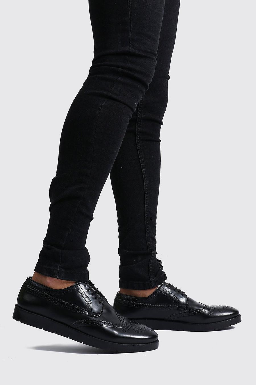 Zapatos Oxford de piel sintética con suela de crepé image number 1
