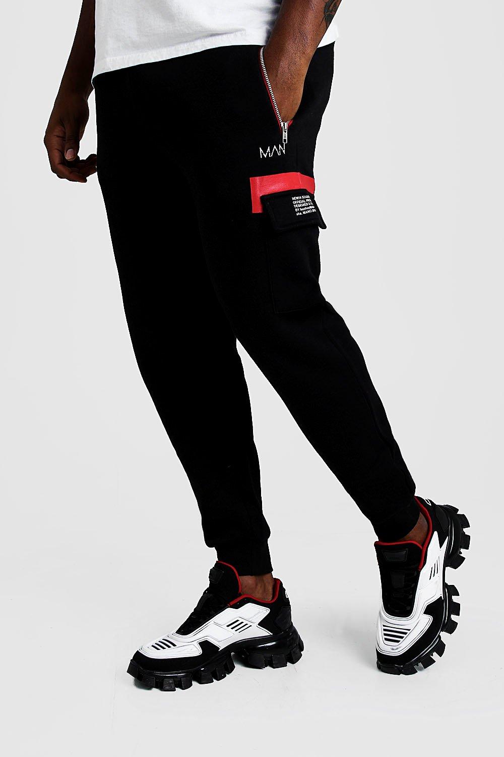 plus size black cargo joggers
