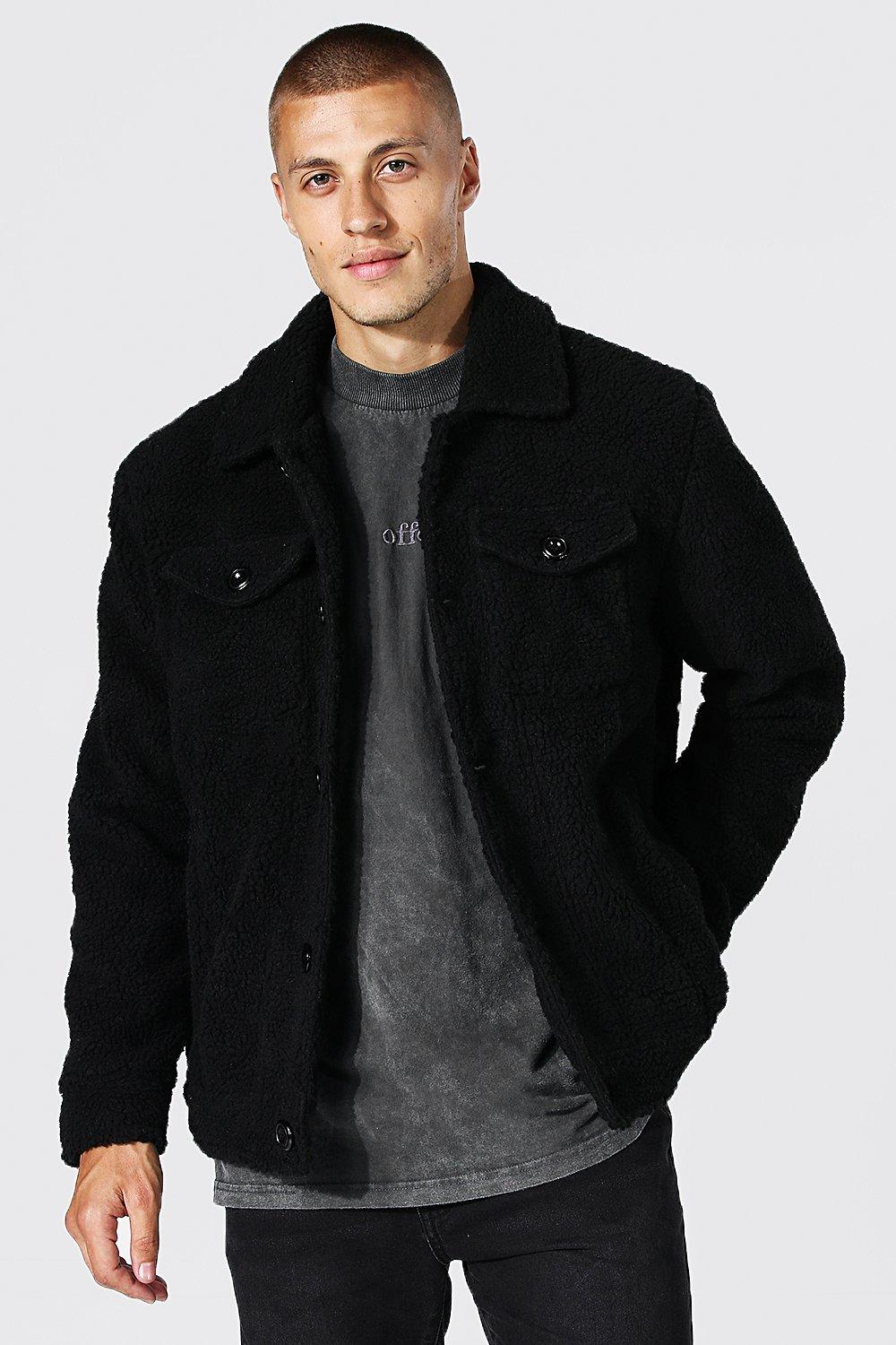 Borg trucker best sale jacket boohoo