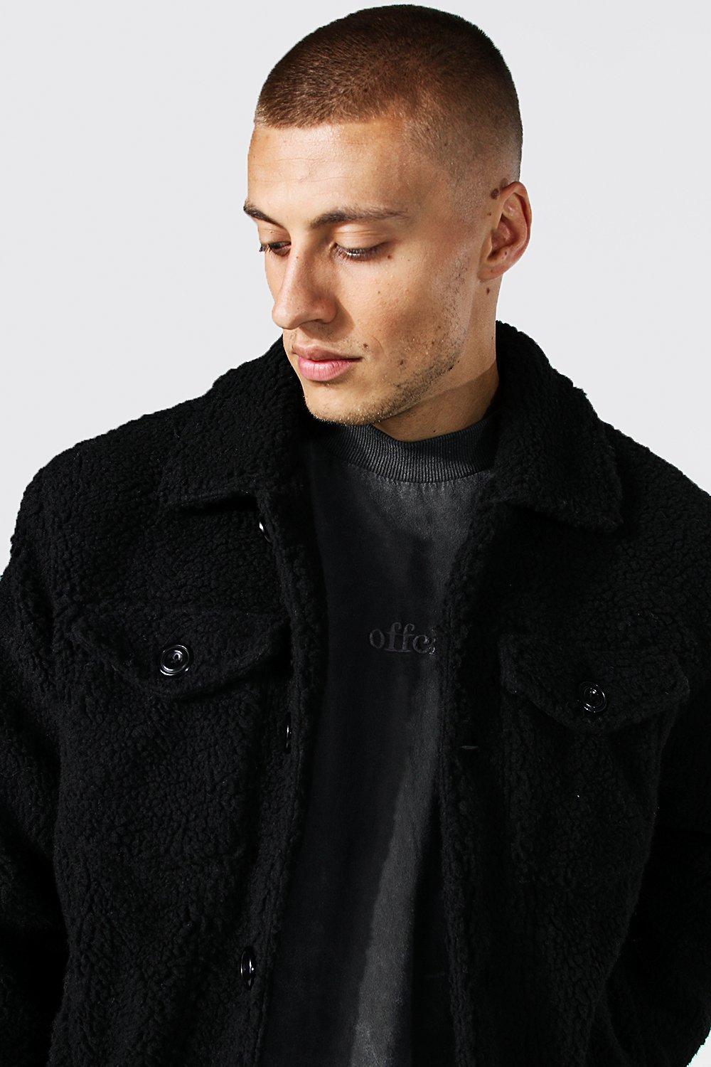 Manteau imitation peau de mouton 2024 noir