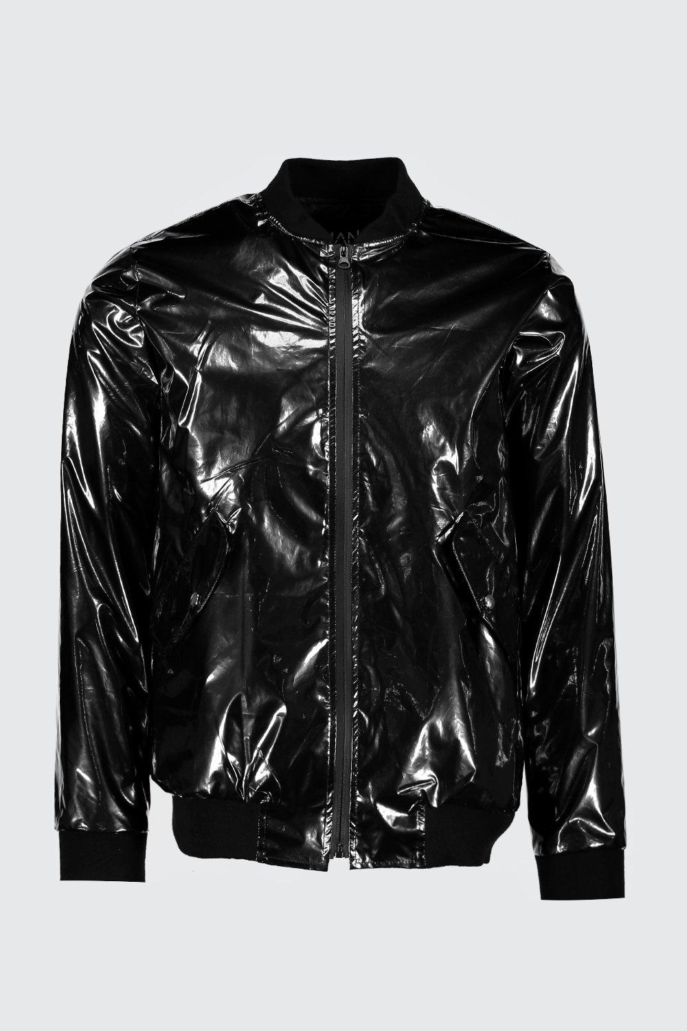high shine bomber jacket