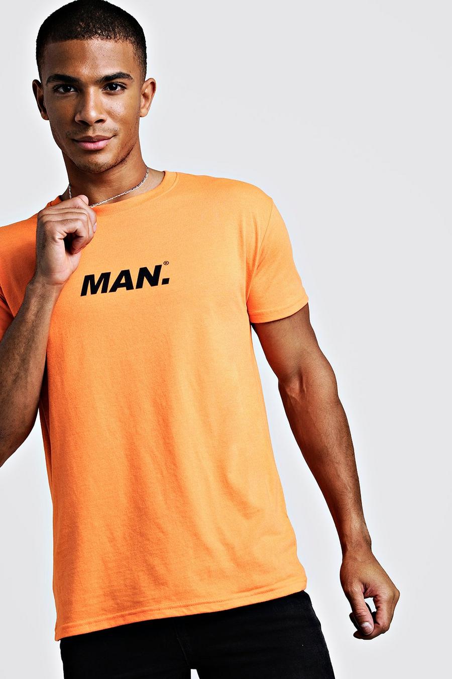 Neon-orange MAN Certified Fitted T-Shirt In Neon image number 1